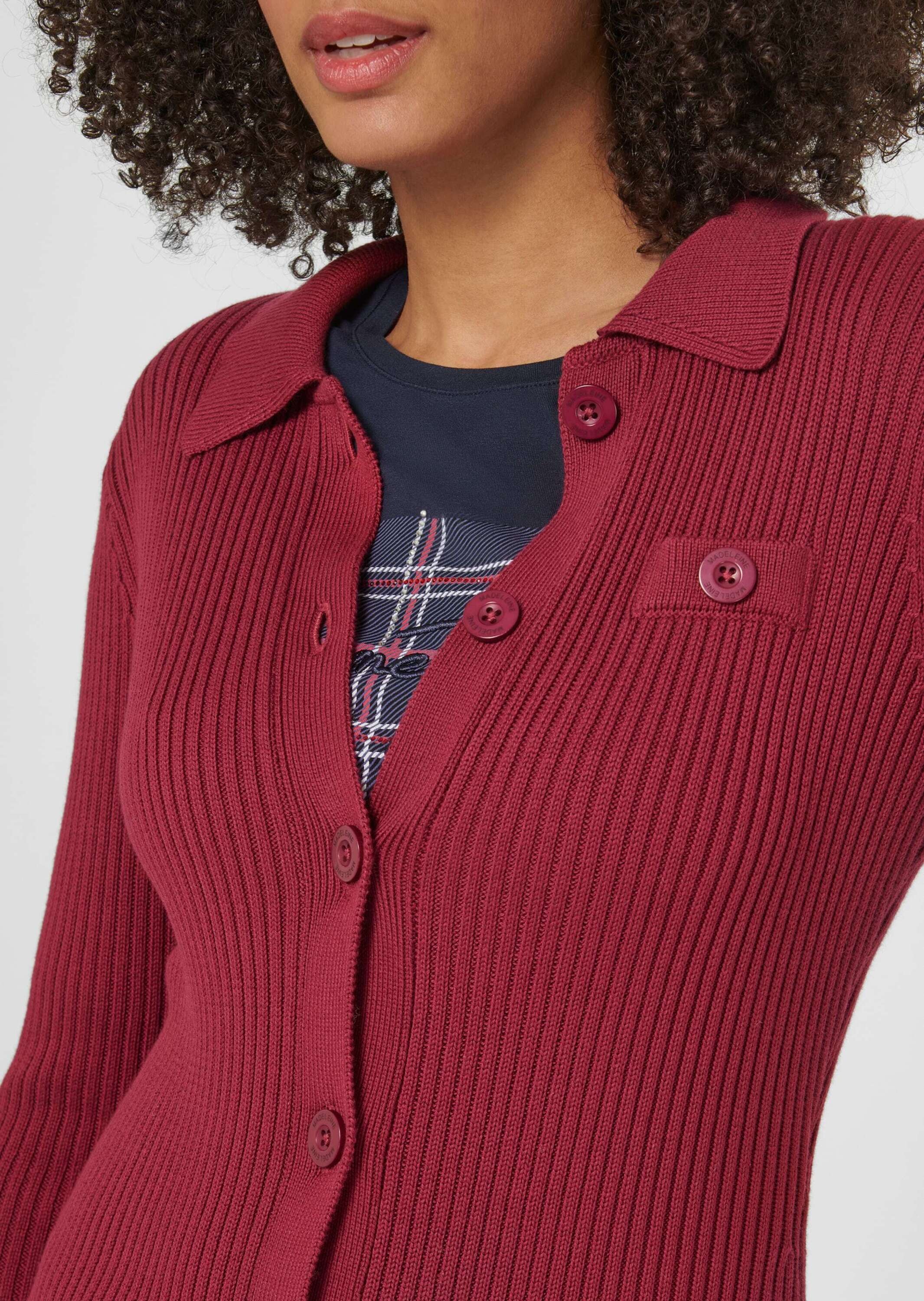 MADELEINE Strickjacke »Strickjacke Rippstrick-Jacke mit langen Ärmeln«