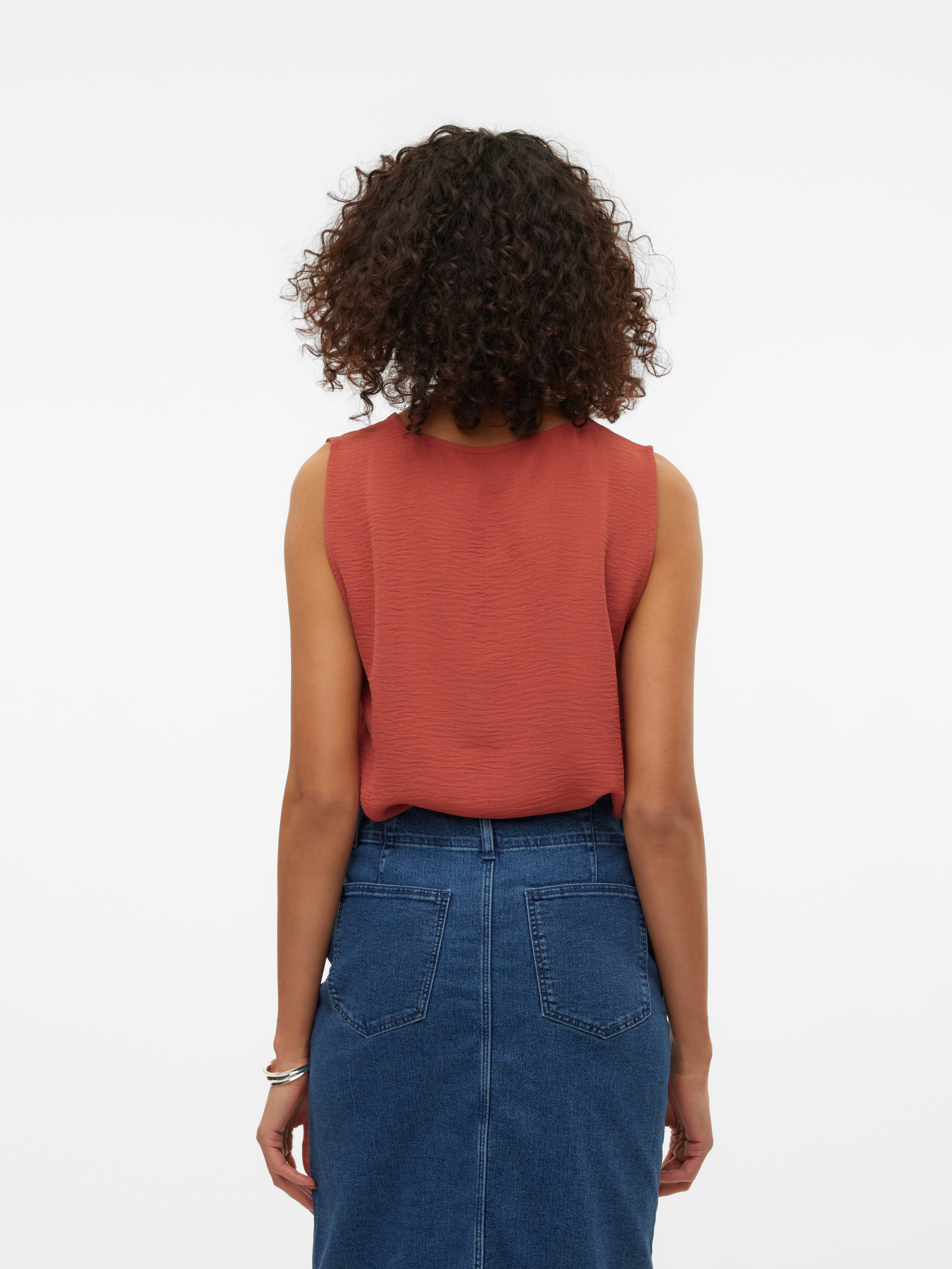 Vero Moda Shirttop »VMALVA S/L V-NECK TOP WVN NOOS« Kunstfaser, regular fit