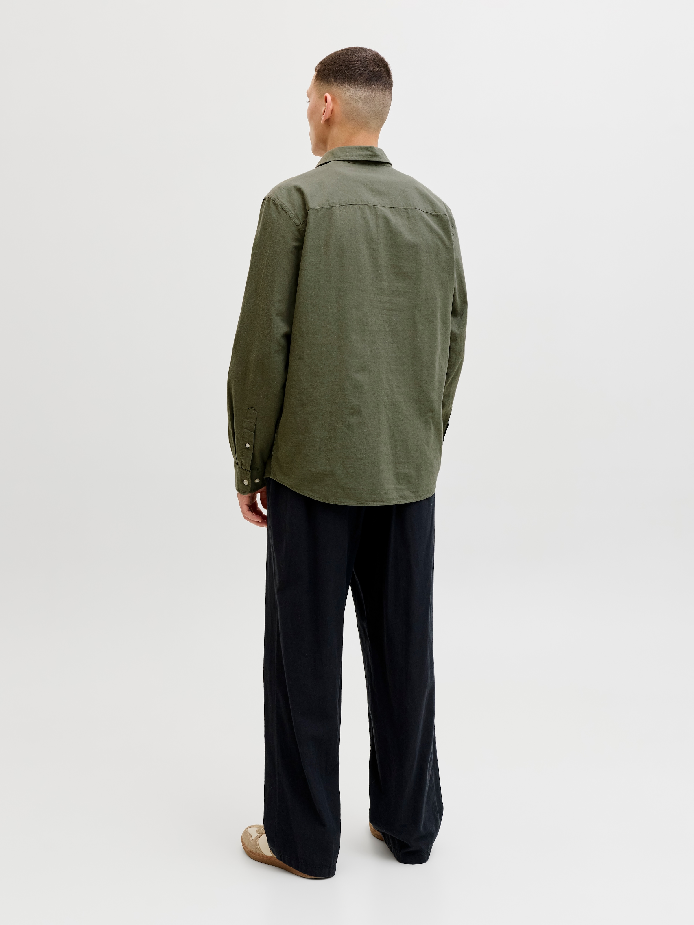 Jack & Jones Langarmhemd »JJEBREEZE LINEN BLEND SHIRT L/S SN« mit Knopfleiste