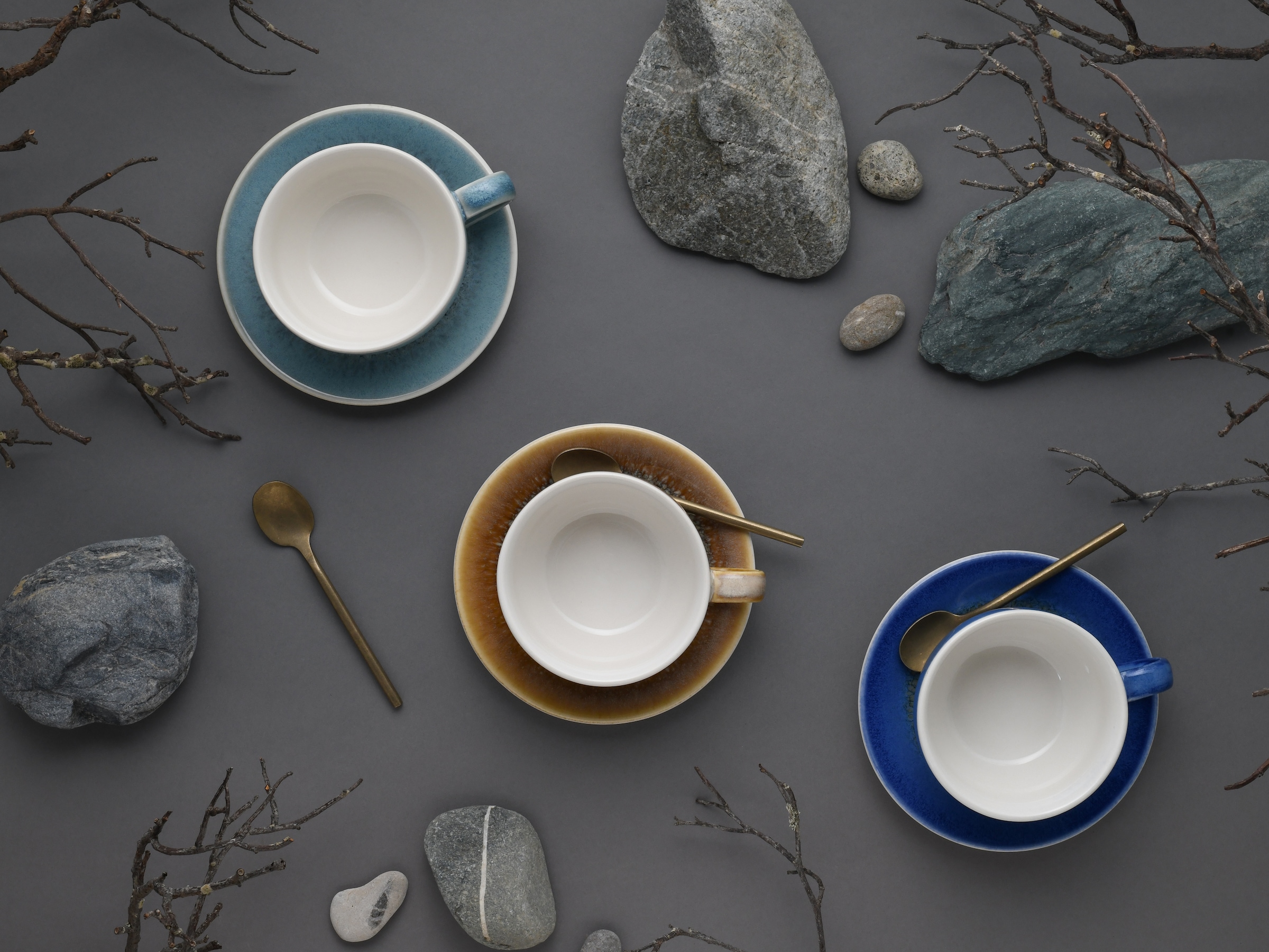 CreaTable Cappuccinotasse »Caldera Mix, Cappuccino-Set, 8-tlg.« Reaktivglasur