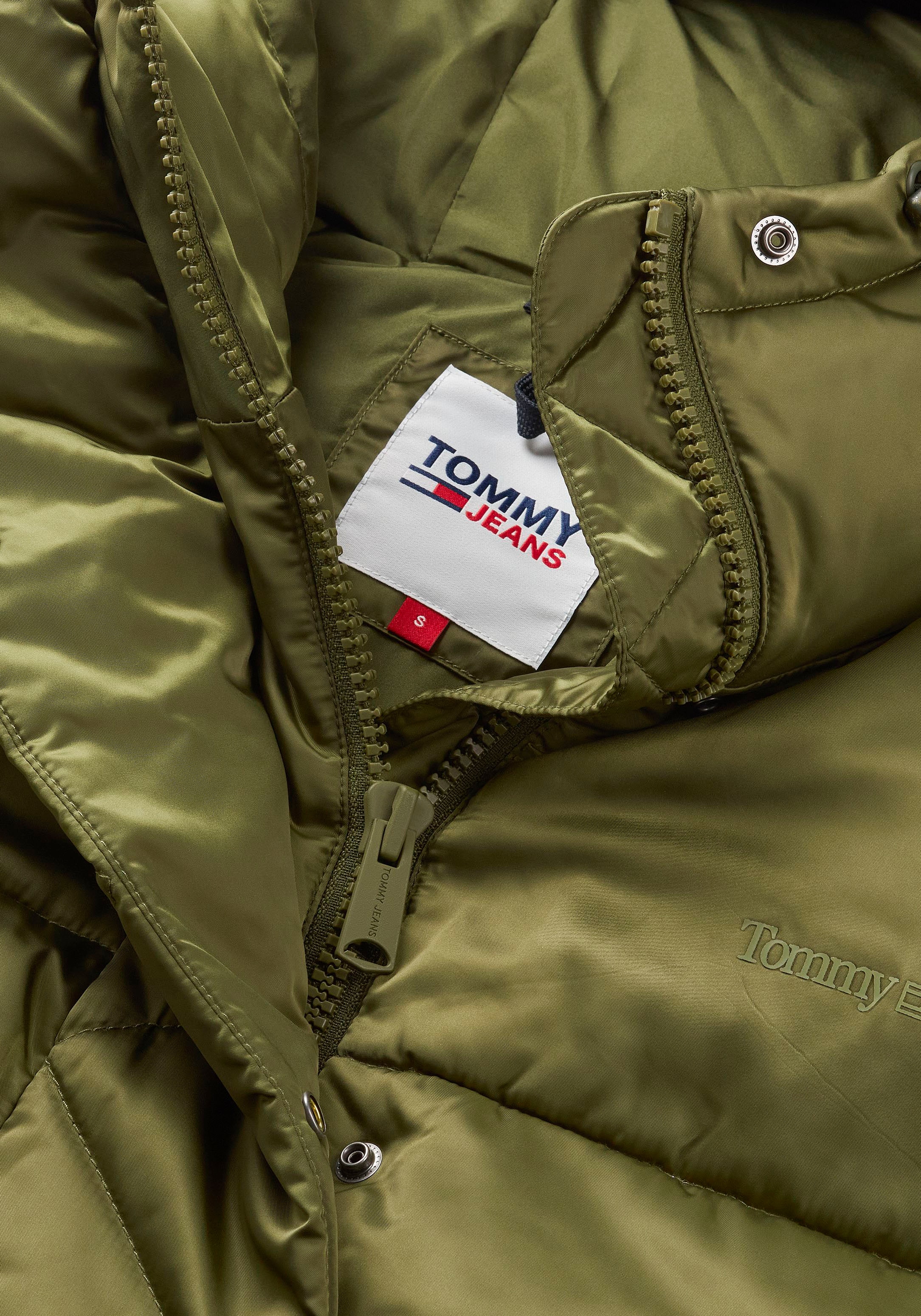 Tommy Jeans Steppjacke »TJW OVR SATIN PUFFER«, mit Kapuze, mit Tommy Jeans Markenlabel