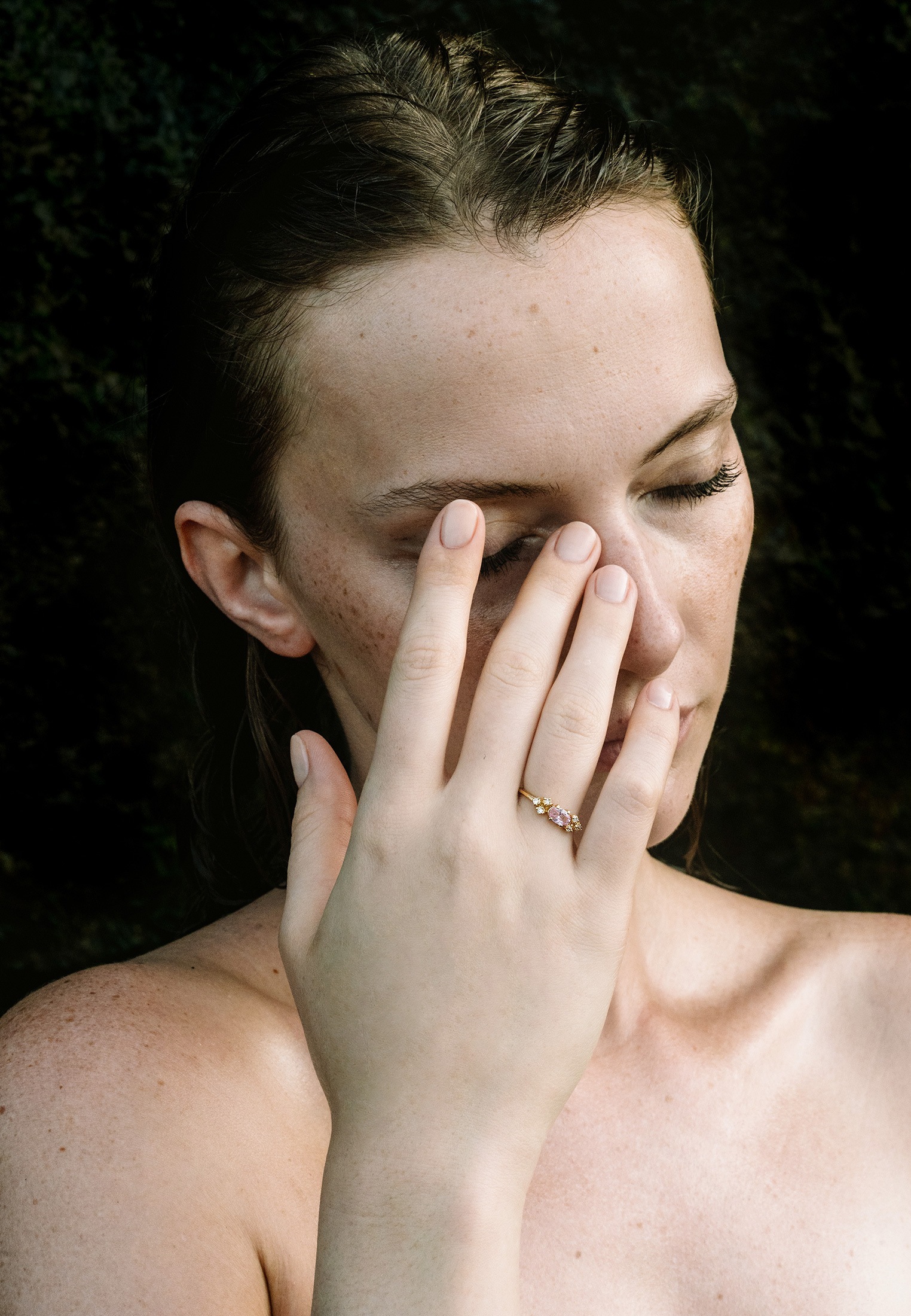 HAZE & GLORY Silberring »Ring Diamant Synthetisch Saphir Topas 375 Gelbgold«