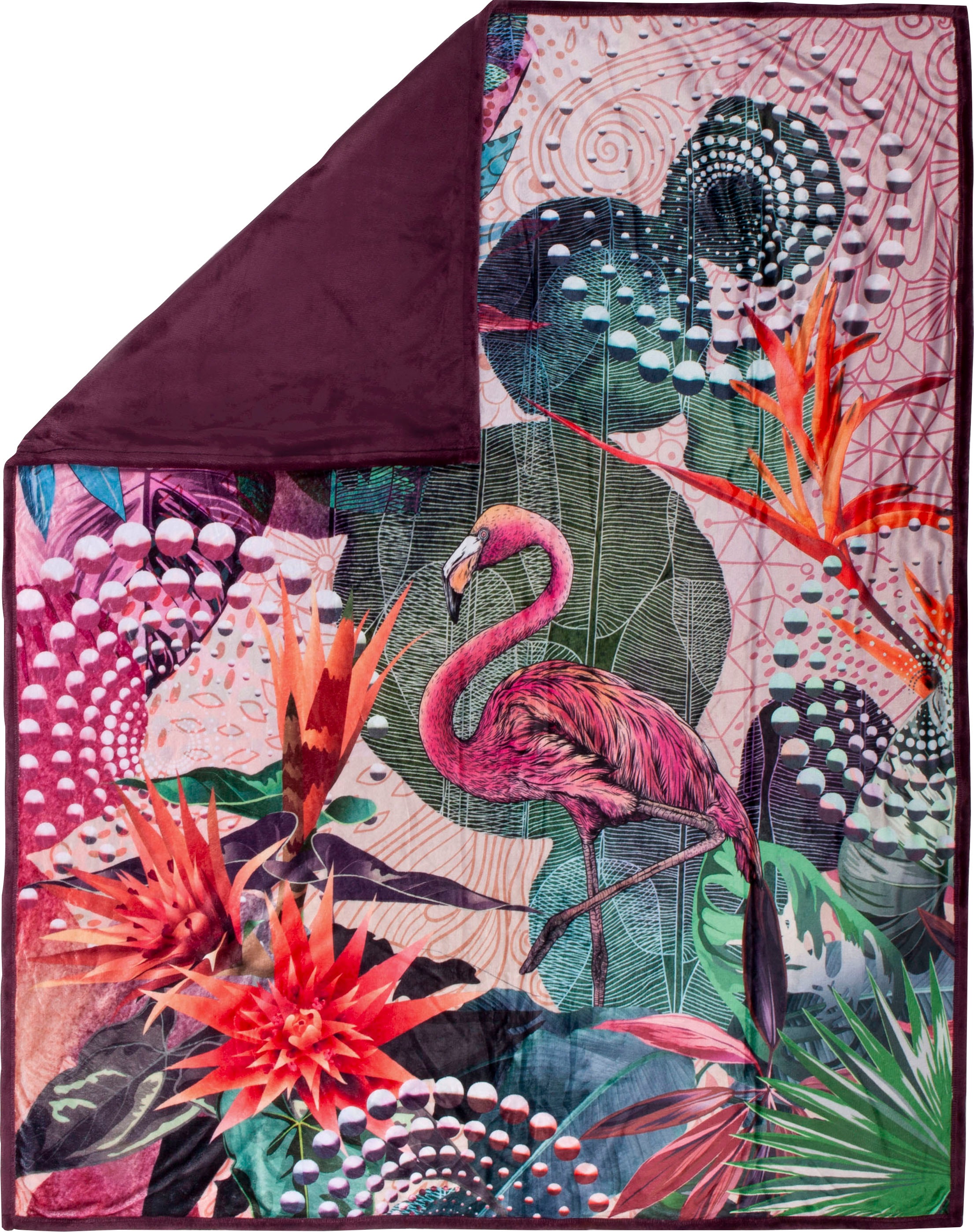 hip Plaid »Sirke«, mit Mandala und Flamingo