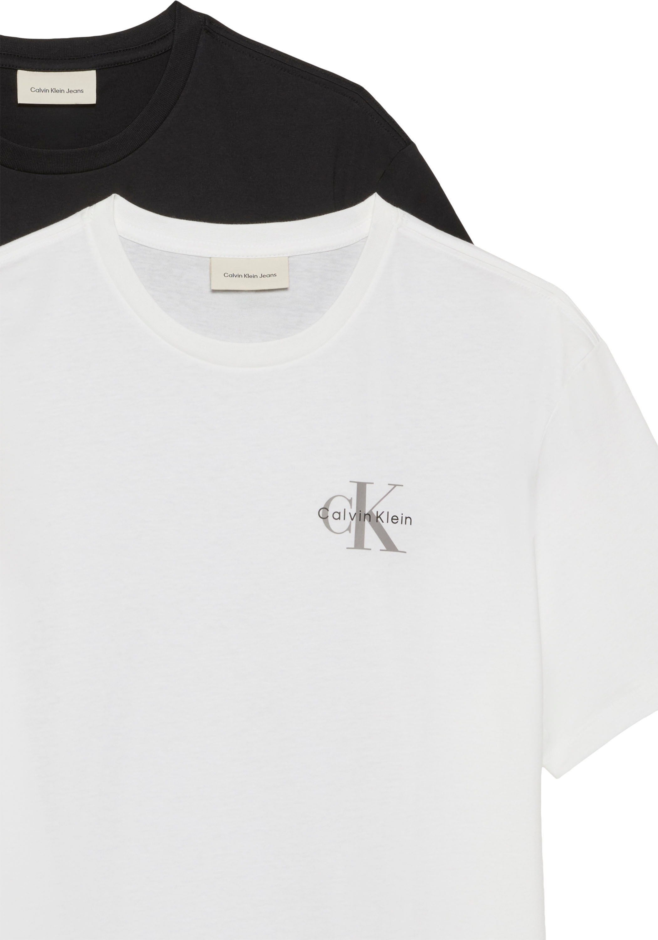 Calvin Klein Jeans T-Shirt »CLASSIC MICRO MONOLOGO 2PK« Set, 2 tlg. Regular fit mit Rundhalsausschnitt