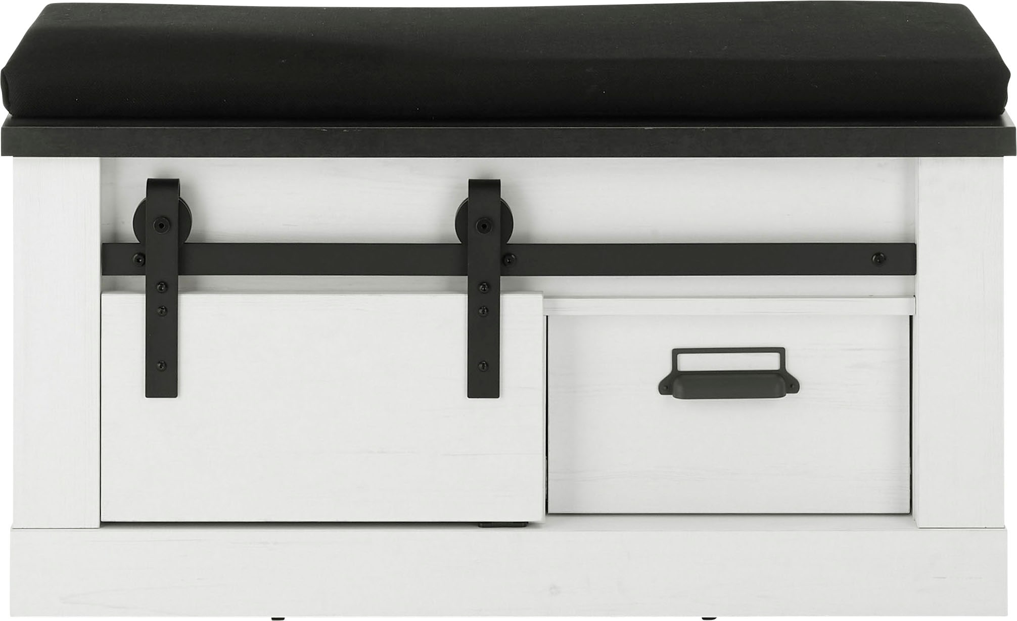 Home affaire Sitzbank »SHERWOOD«, modernes Holz Dekor, mit Scheunentorbeschlag aus Metall, Breite 93 cm