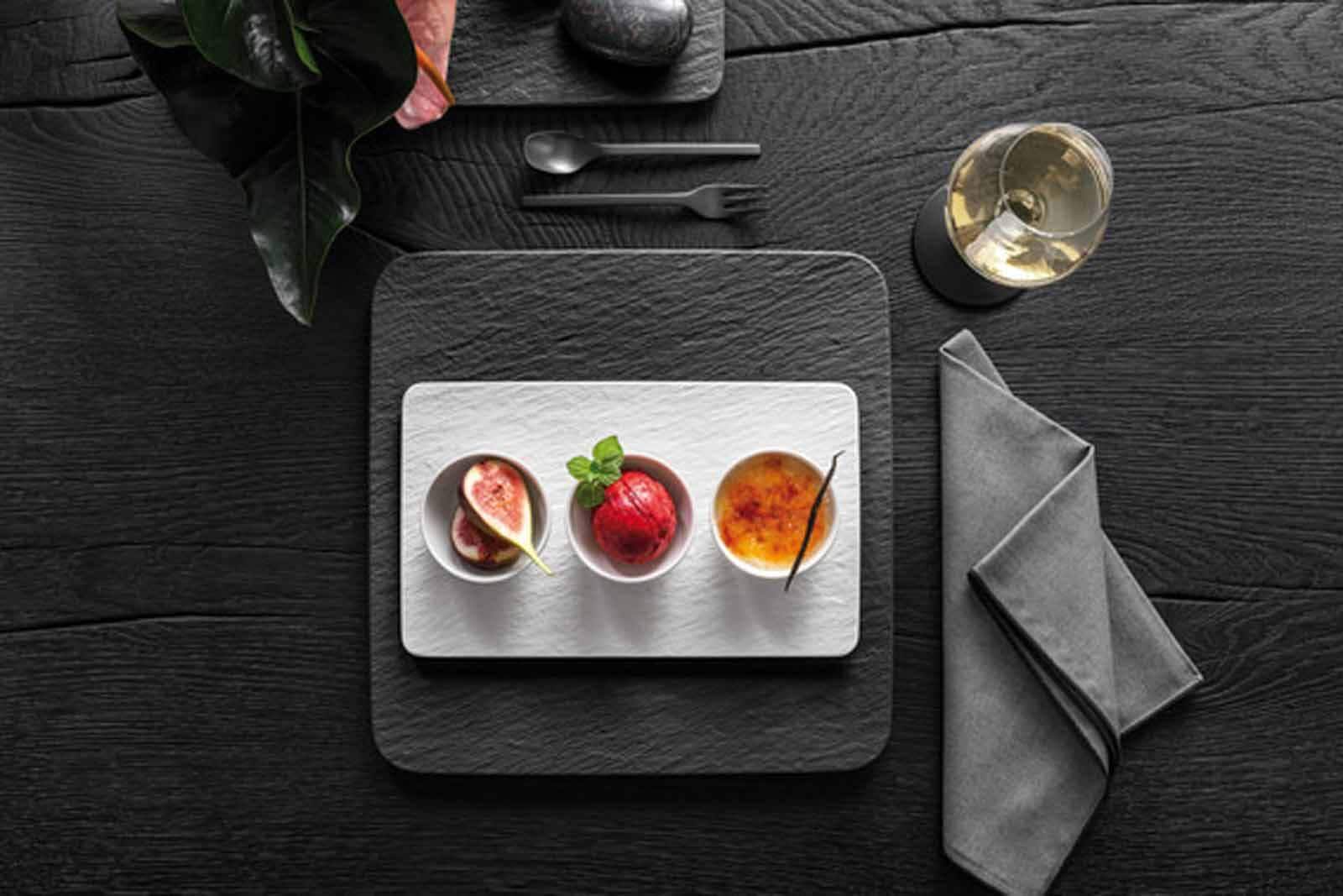 Villeroy & Boch Servierplatte »Servierplatte Manufacture Rock ø 32,5 cm schwarz«
