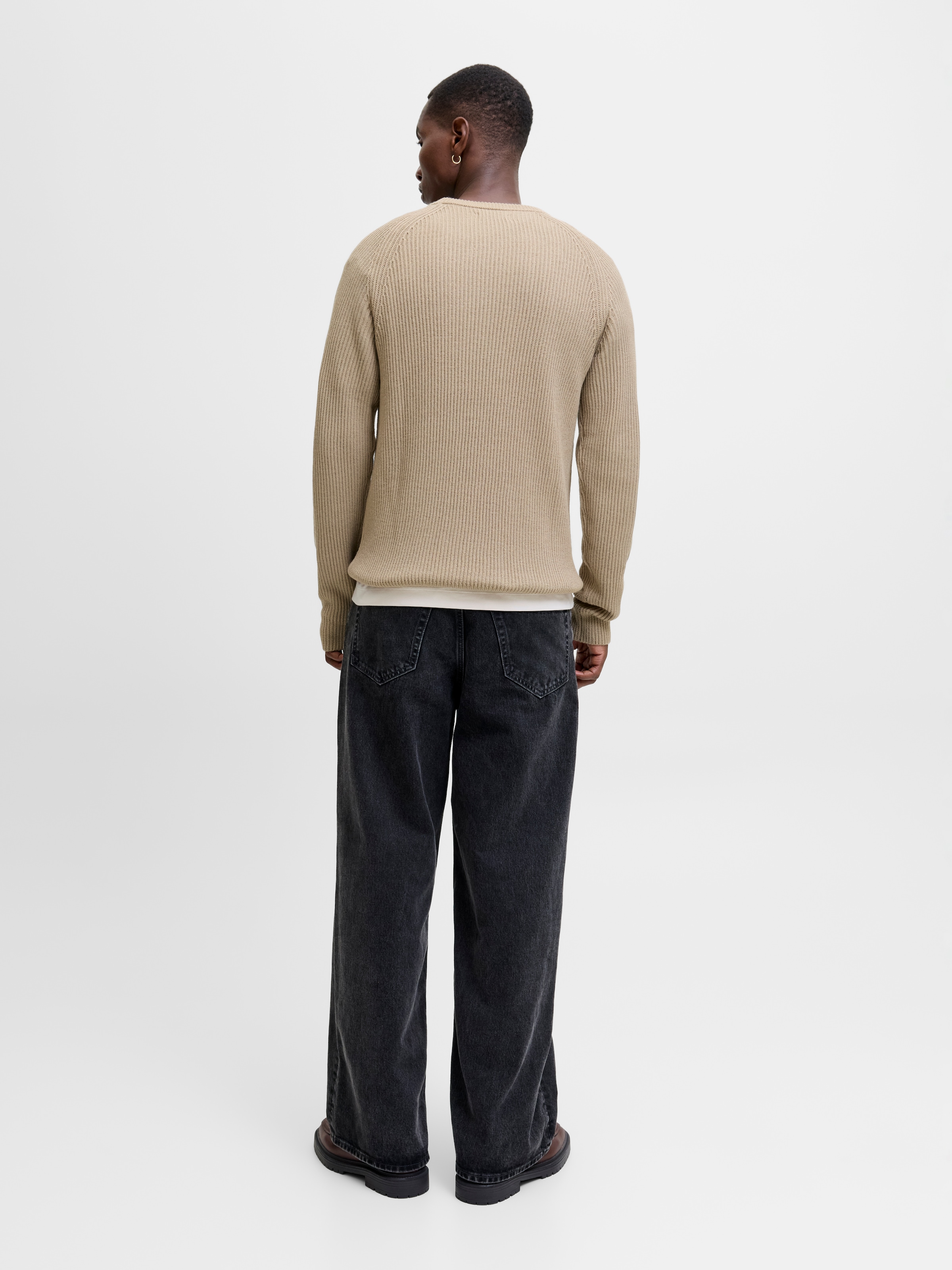 Jack & Jones Rundhalspullover »JJPANNEL KNIT CREW NECK AW25«