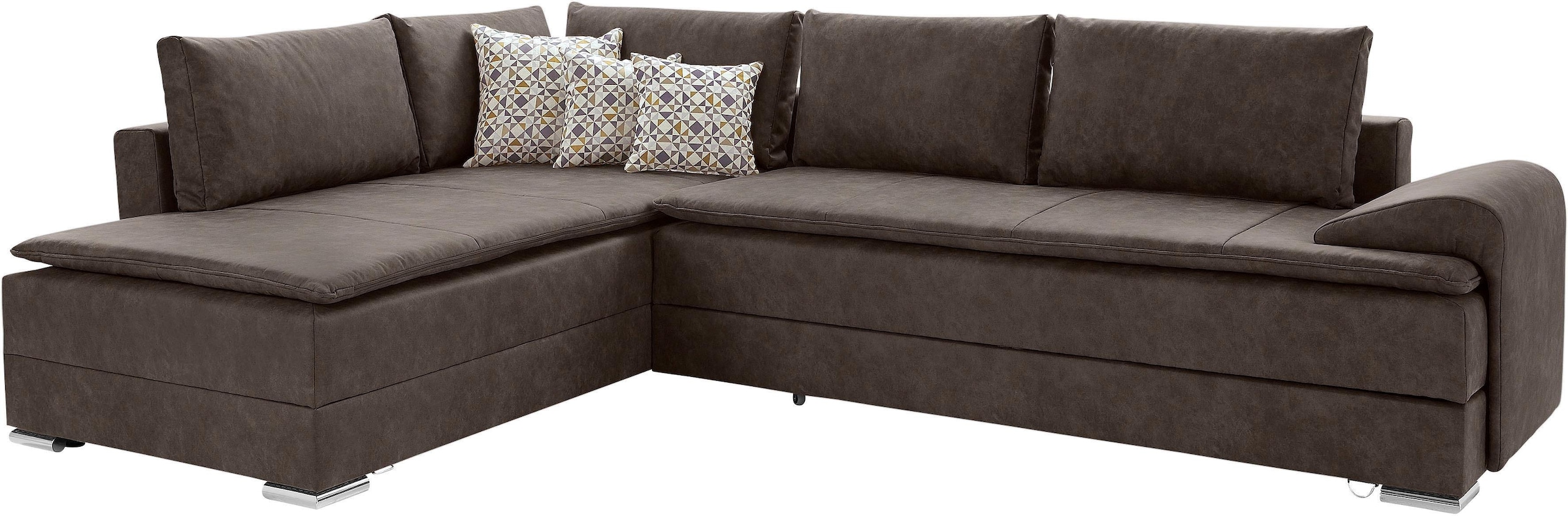INOSIGN Ecksofa »Night & Day L-Form, B: 324 cm«, mit Bettfunktion, Bettkasten & 3 Zierkissen, Boxspringbett 180x200 cm