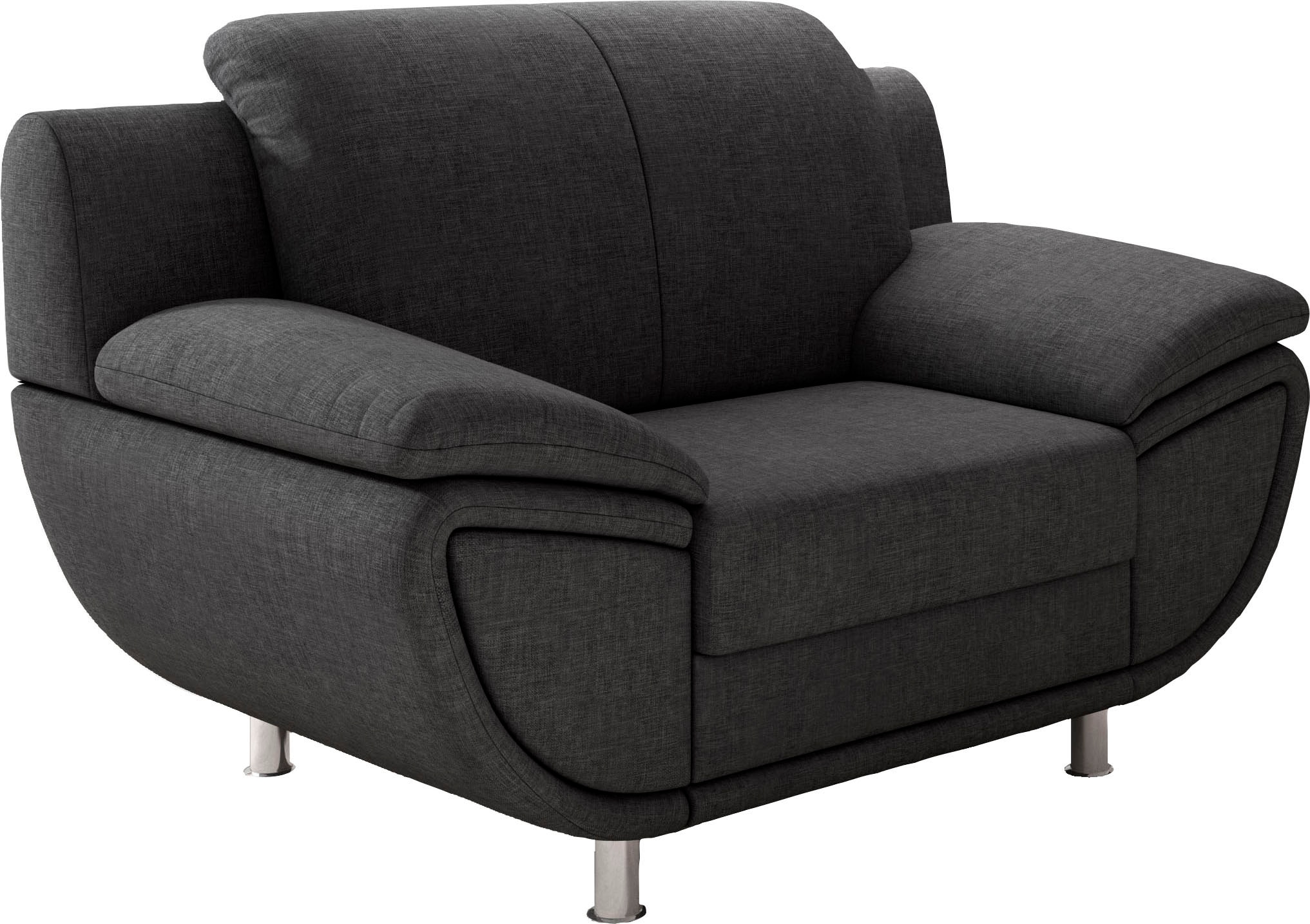 TRENDMANUFAKTUR Sessel »Rondo II, Loungesessel zeitlos und bequem«, wahlweise mit komfortablem Federkern, mit extra breiten Armlehnen
