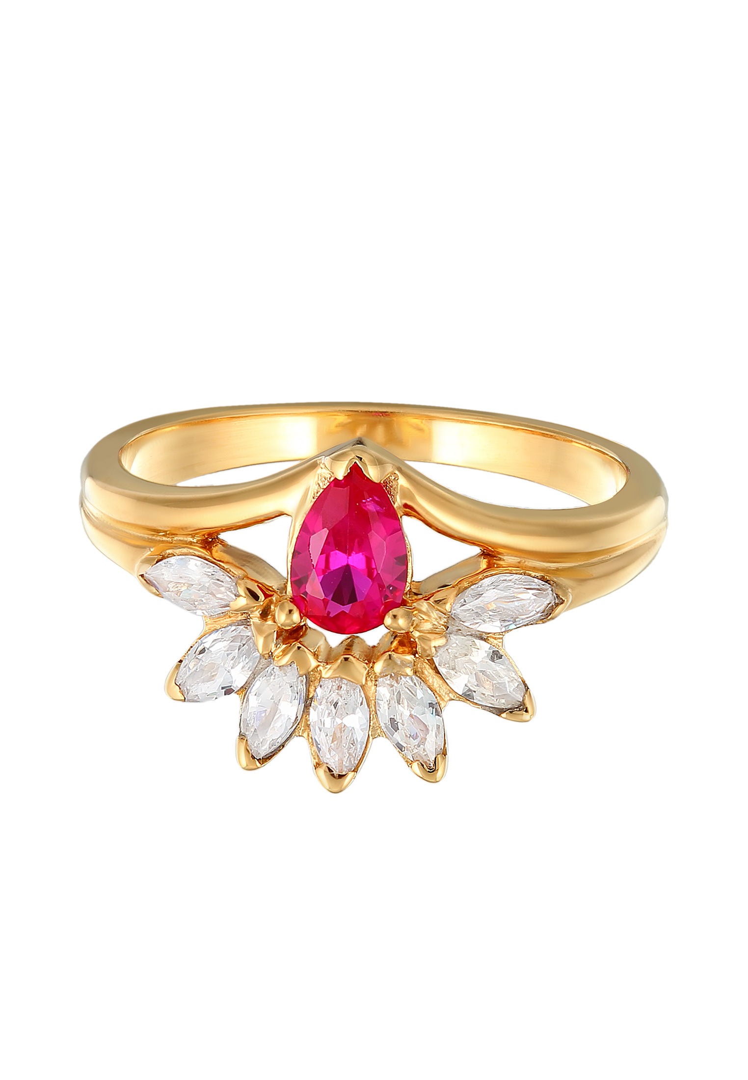 Elli Verlobungsring »Ring Zirkonia Synt. Rubin Elegant 925 Silber«