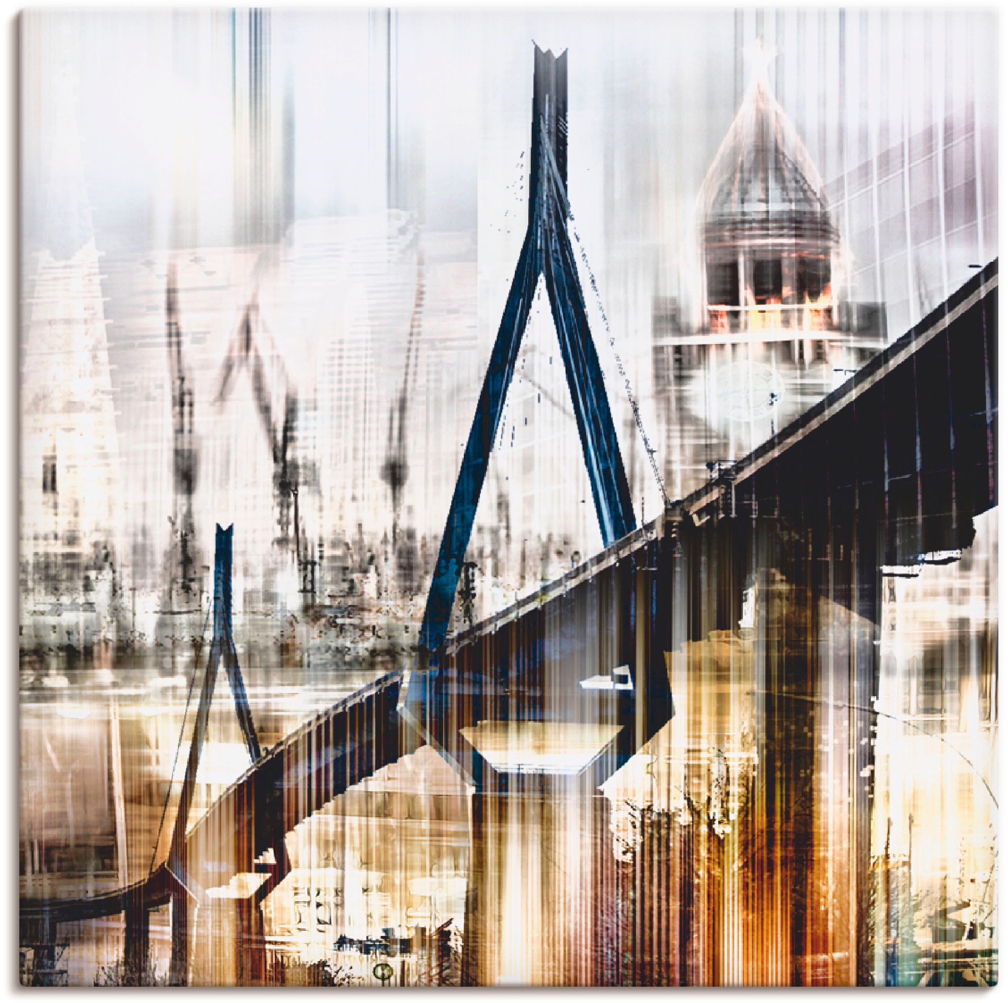 Artland Wandbild »Hamburg Skyline Collage III«, Deutschland, (1 St.), als Leinwandbild, Wandaufkleber in verschied. Größen