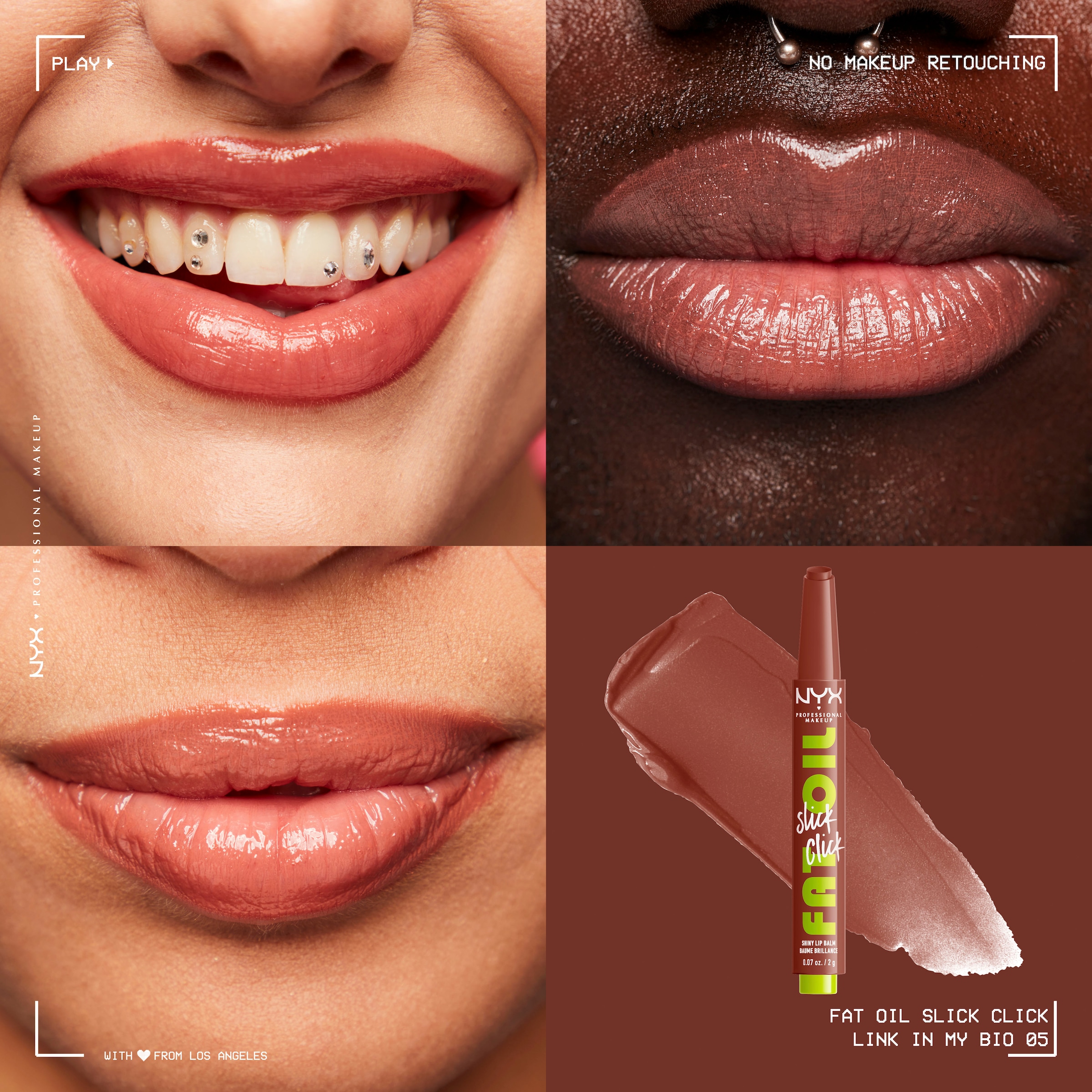 NYX Lippenstift »NYX Professional Makeup Fat Oil Slick Click Link in my Bio«, mit natürlichen Inhaltstoffen