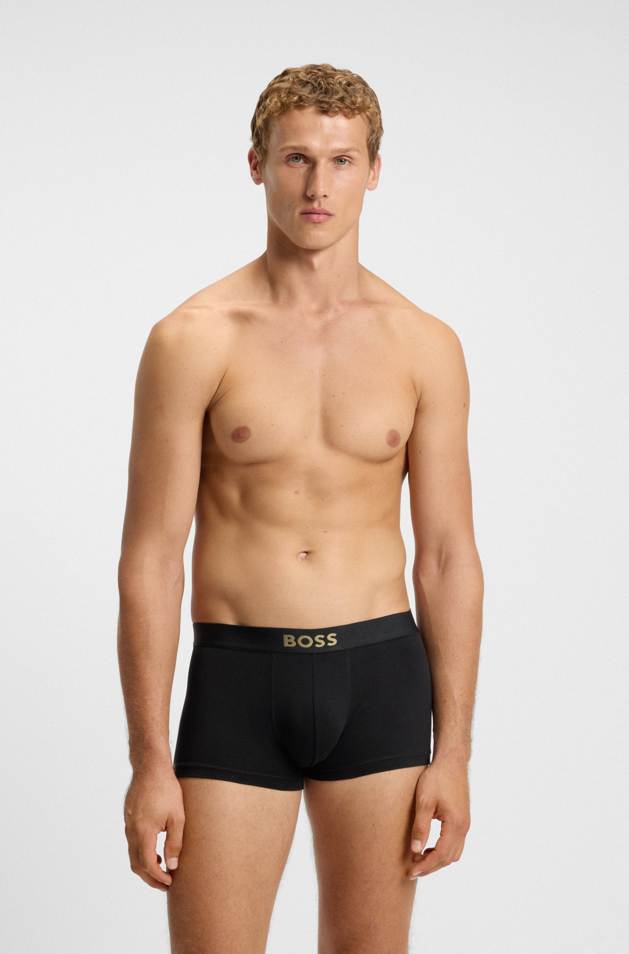 BOSS Trunk »3P Gold Logo«, (3 St.), Neuheit, enanliegend, kurzes Bein