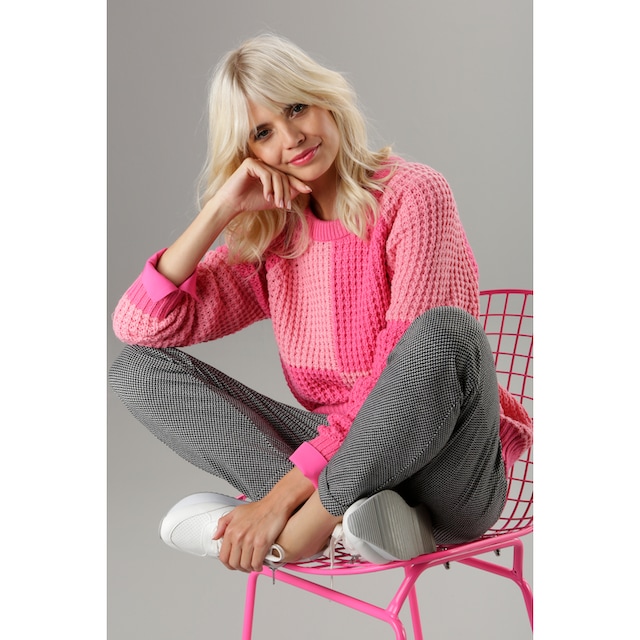 Aniston SELECTED Strickpullover, mit modischem Flächenteiler bestellen im  OTTO Online Shop