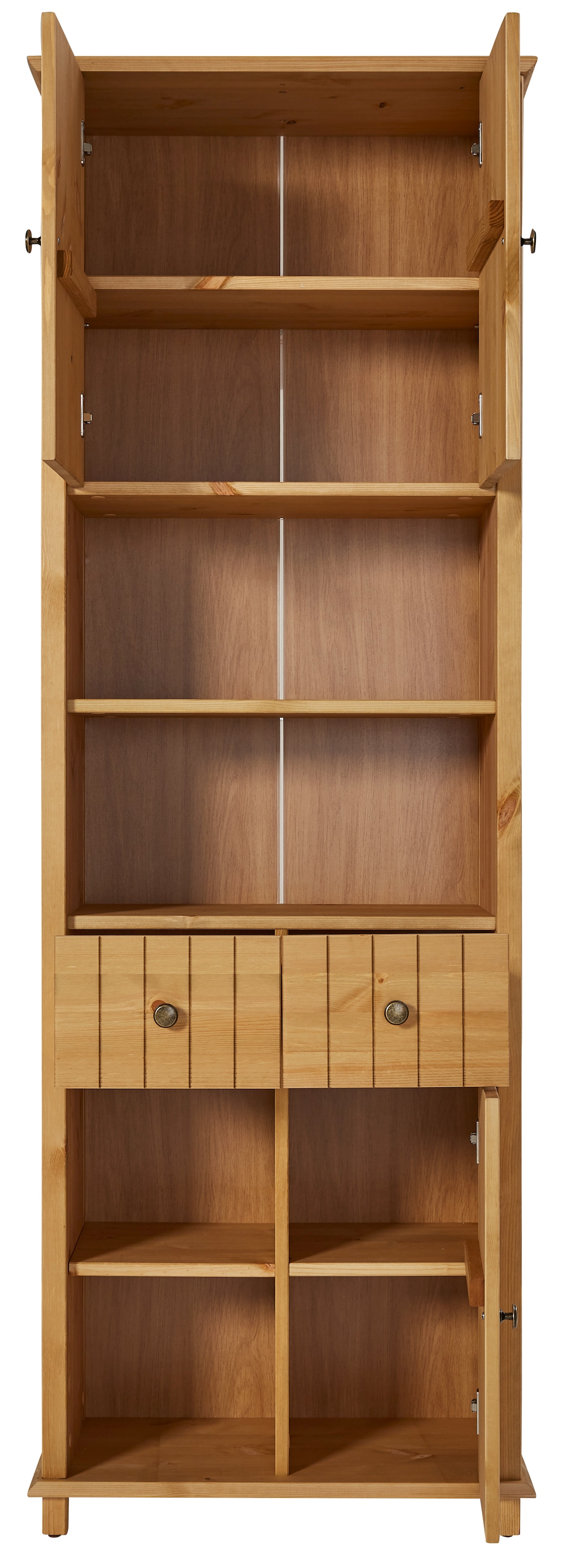 Home affaire Hochschrank »Vili« Badezimmerschrank, Höhe 175 cm, 2 Schubladen, 3 Türen, aus Massivholz