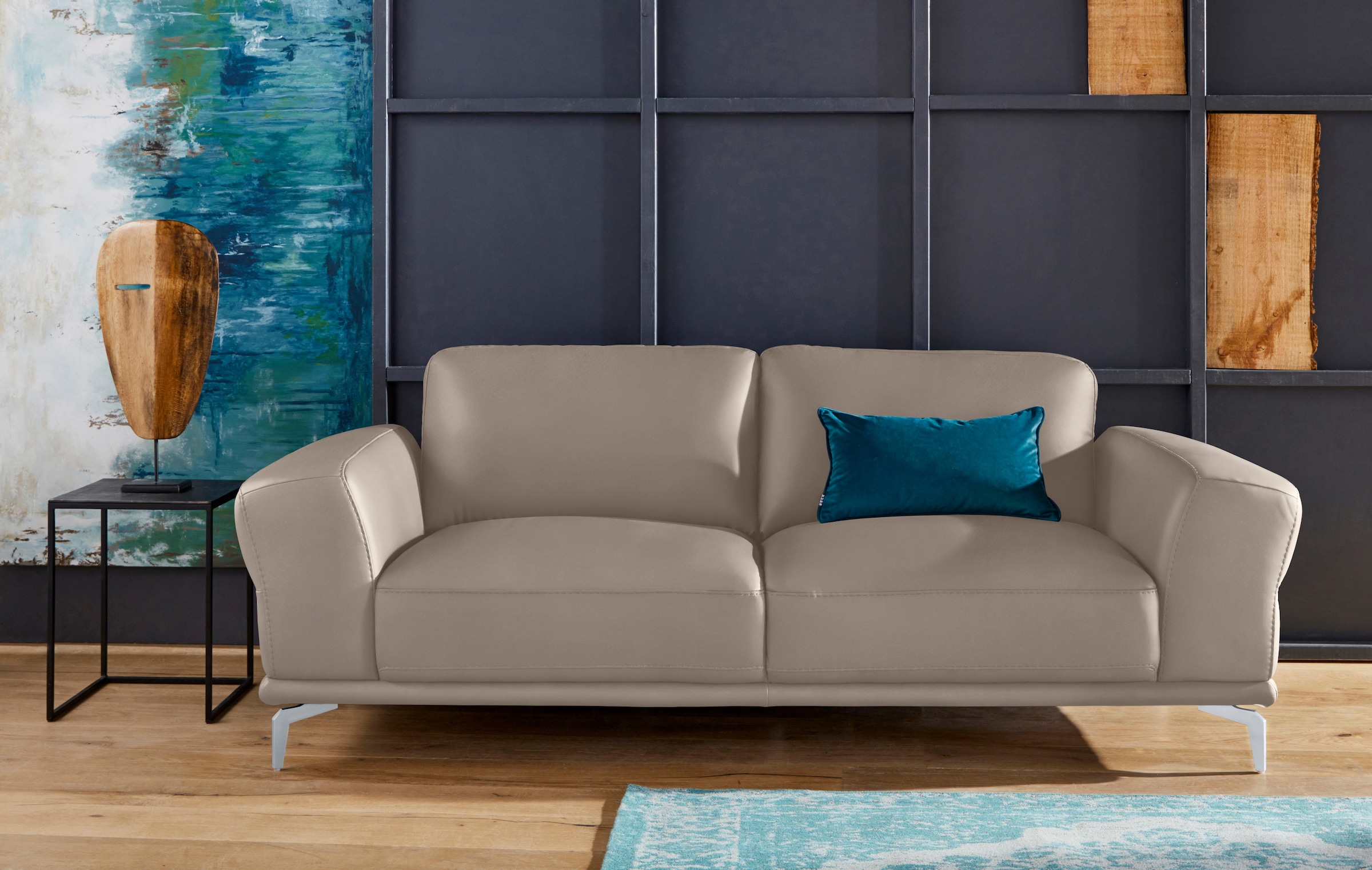 W.SCHILLIG 2,5-Sitzer »montanaa Design Sofa mit erstklassigem Sitzkomfort, Federkern« mit Metallfüßen in Silber matt, Breite 212 cm