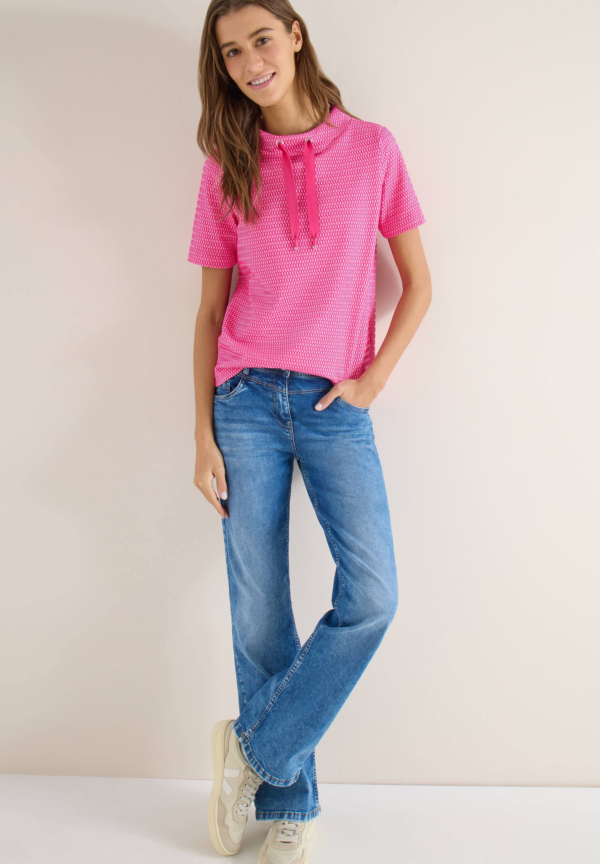 Cecil Kurzarmshirt in Two-Tone-Optik