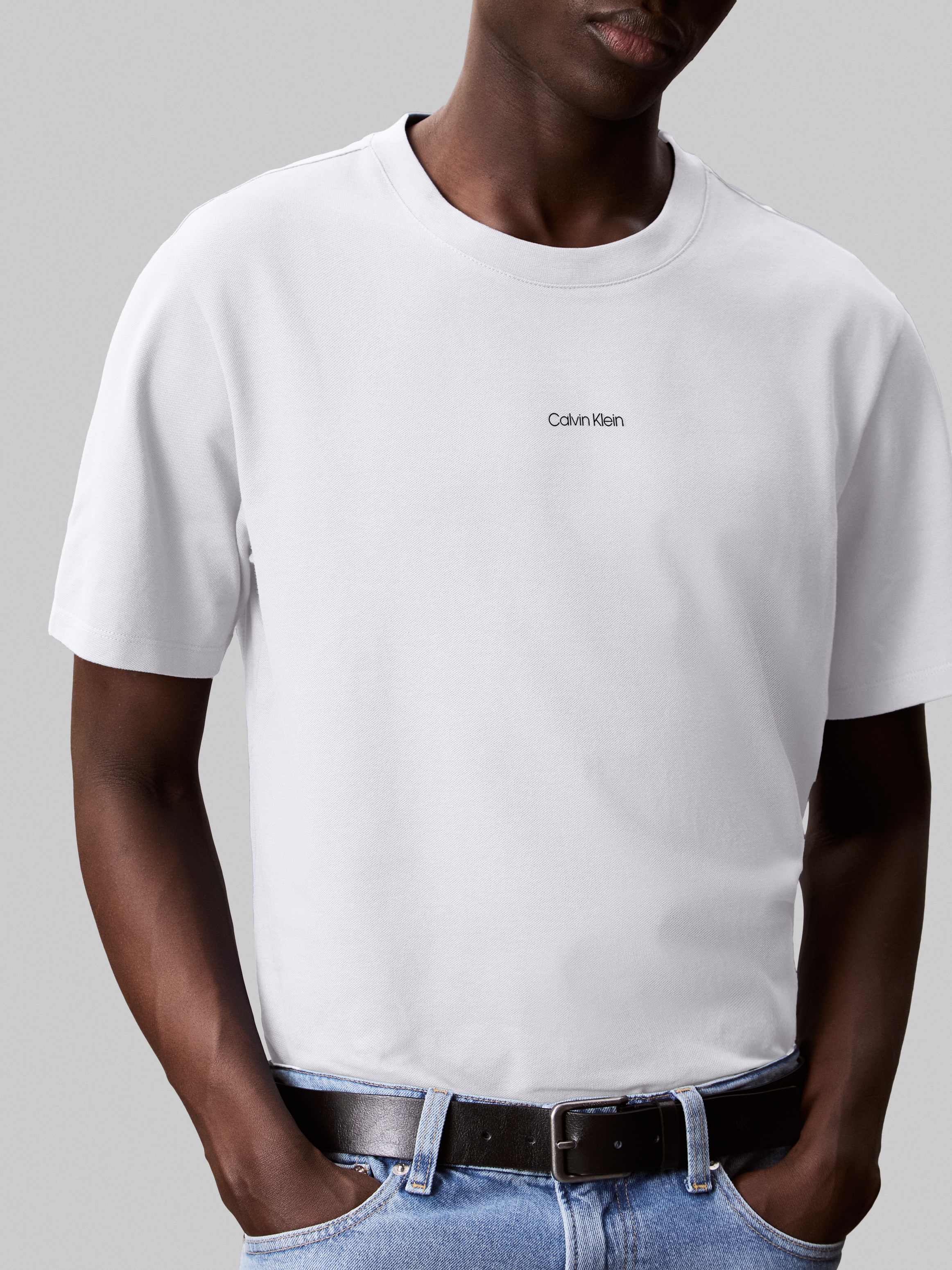 Calvin Klein T-Shirt »SS STRETCH PIQUE NANO EASY TEE«, Mit Rundhalsausschnitt