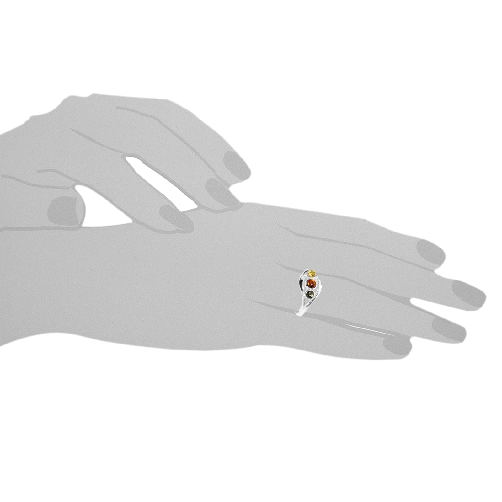 OSTSEE-SCHMUCK Fingerring »- Herdis - Silber 925/000 - Bernstein«