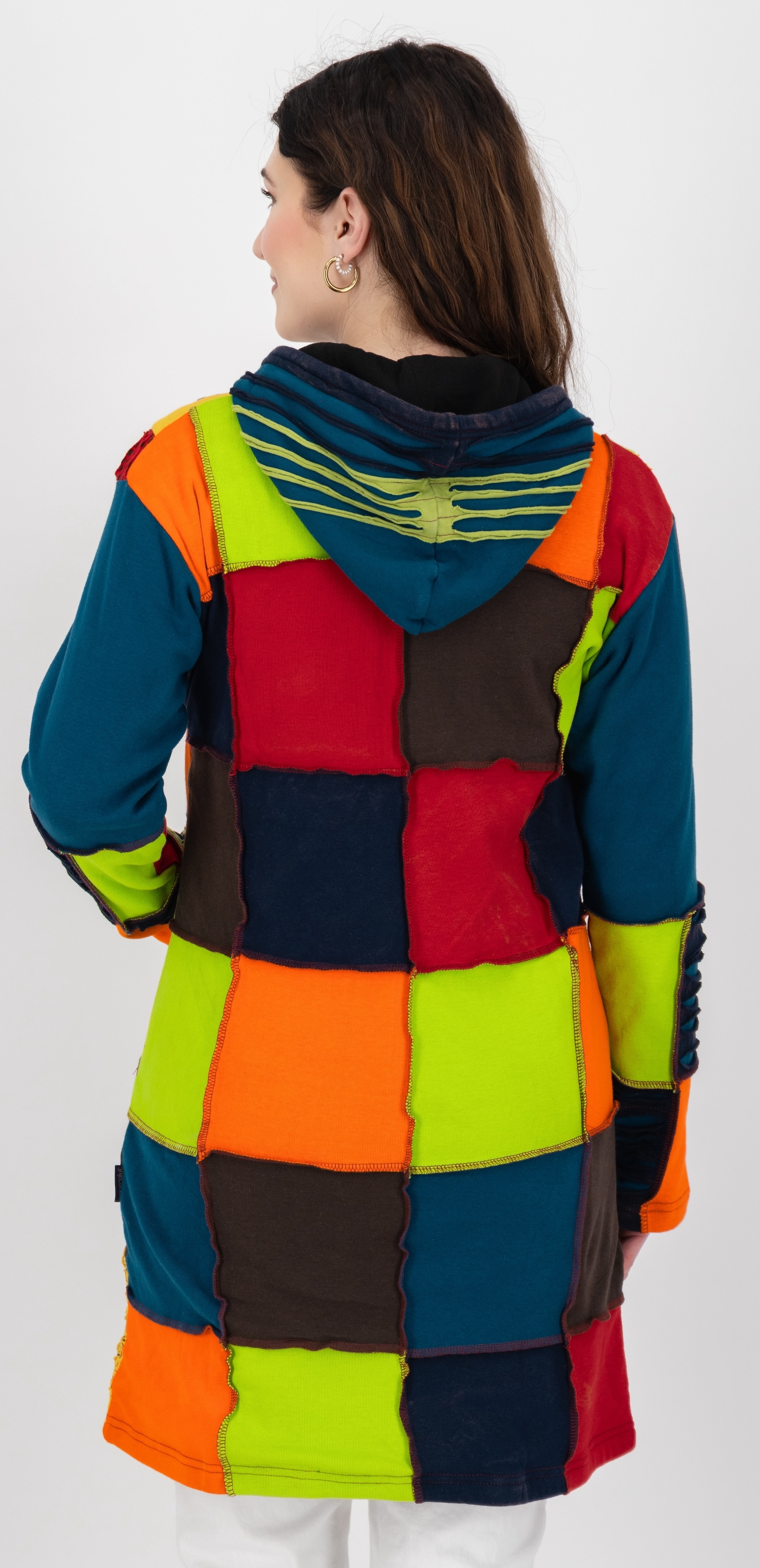 DEPROC Active Fleecejacke »Patchwork NUNAVUT LONG WMN«, auch in Großen Größen erhältlich