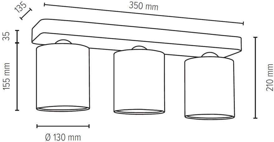 SPOT Light Deckenleuchte »GENTLE«, 3 flammig, Leuchtmittel E27 | ohne Leuchtmittel, Leuchtenschirm aus wertigen Stoff, Echtes Beton - handgefertigt
