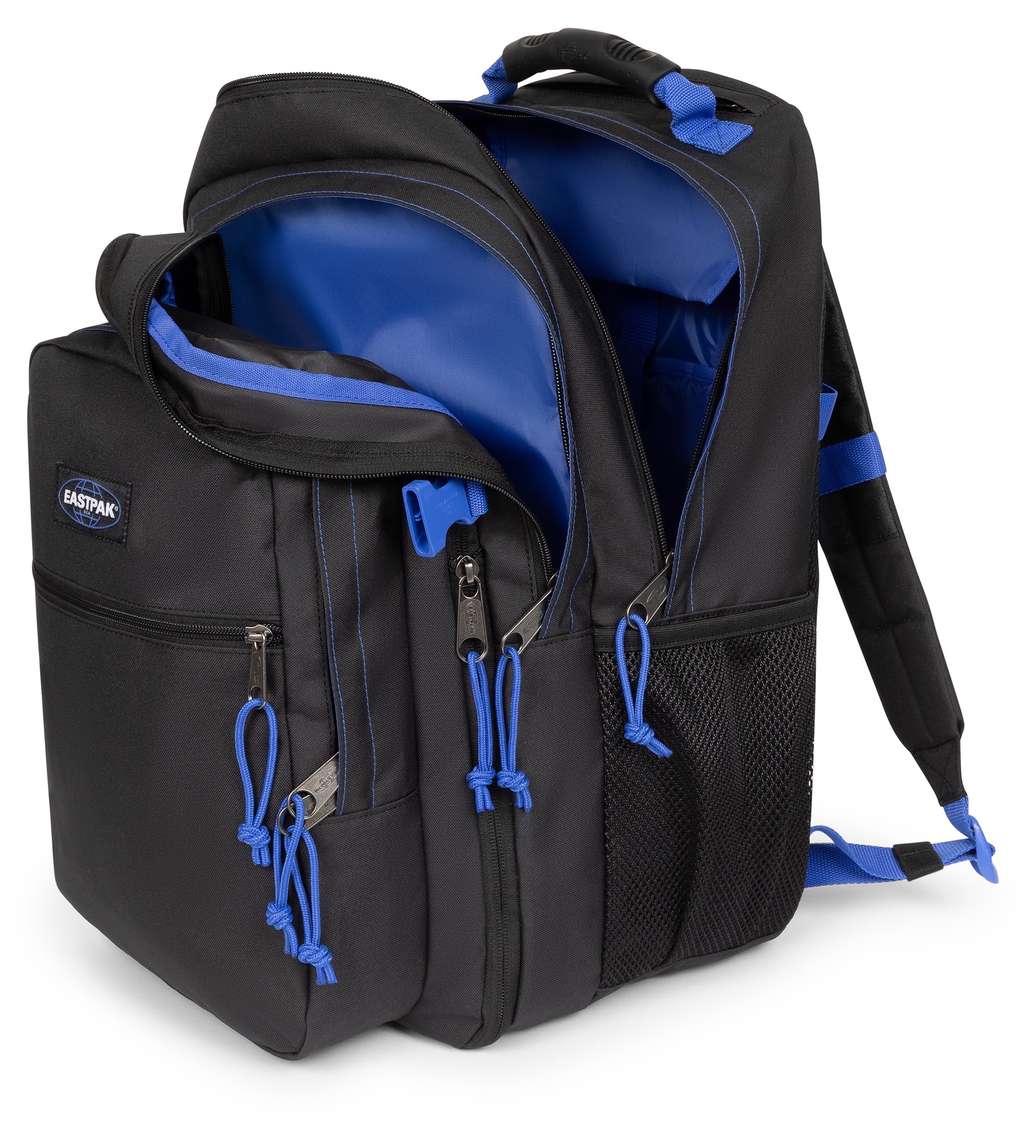 Eastpak Freizeitrucksack »TUTOR Kontrast Black Blue« Schulrucksack mit seitlichem Laptopfach