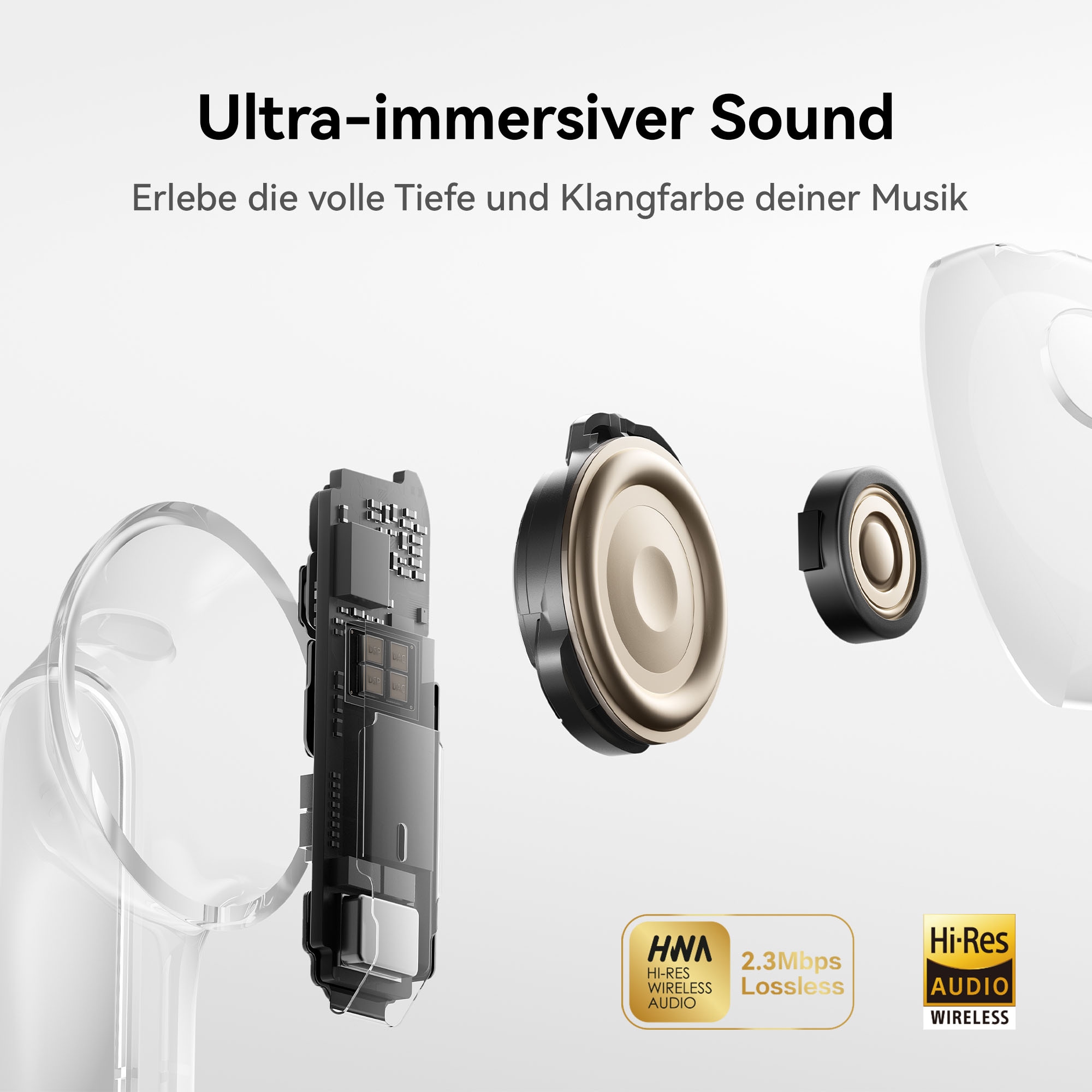 Huawei wireless In-Ear-Kopfhörer »FreeBuds Pro 5« A2DP Bluetooth Active Noise Cancelling (ANC) | Freisprechfunktion | True Wireless Dual-Engine KI-Geräuschunterdrückung, Ultra-immersiver Sound