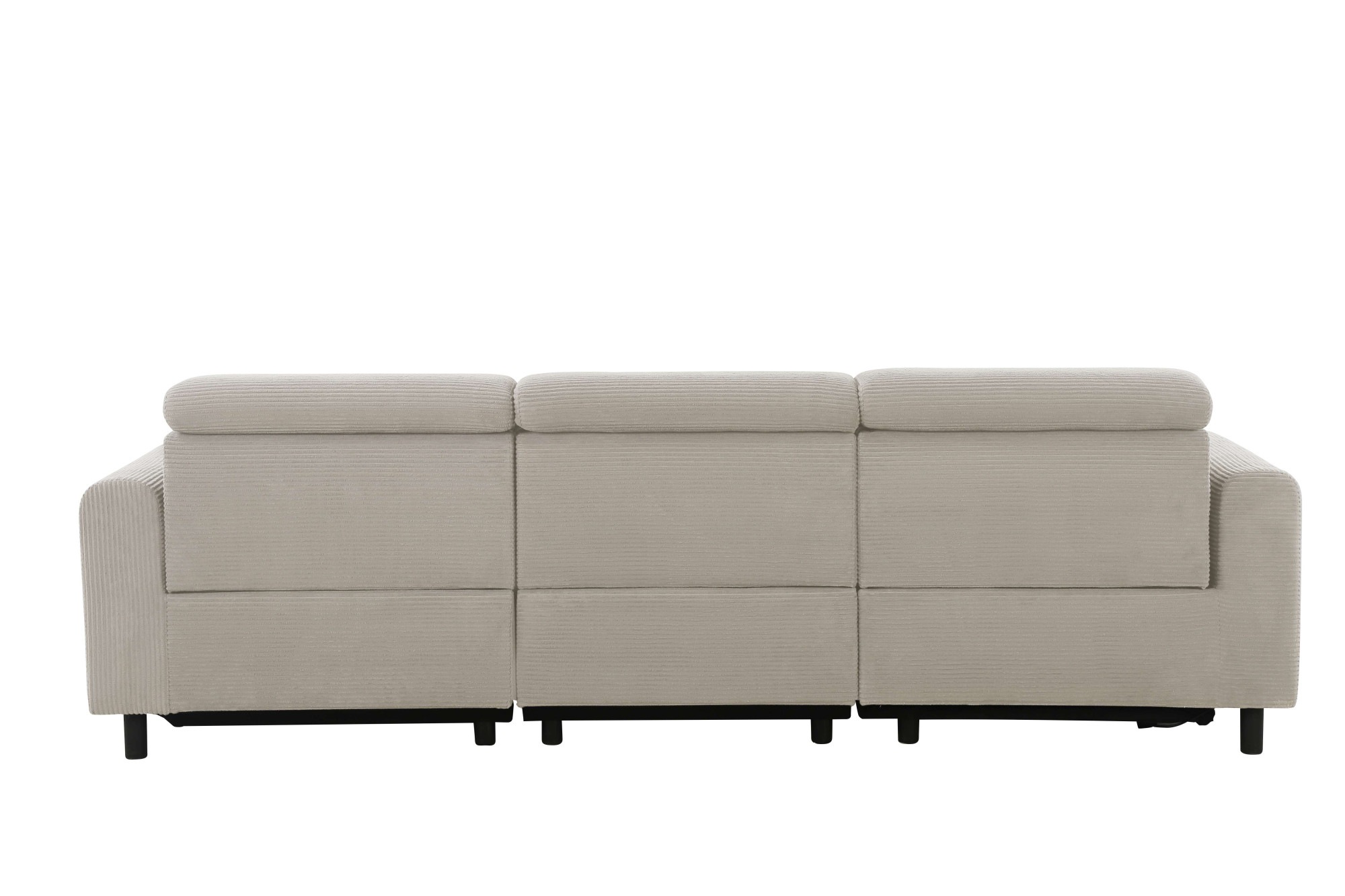 Home affaire Ecksofa »SKAANE in Cord, L-Form, 274 cm, manuelle u. elektrische Funktion,«, rundes Design, Kopfteilverstellung, Federkernpolsterung