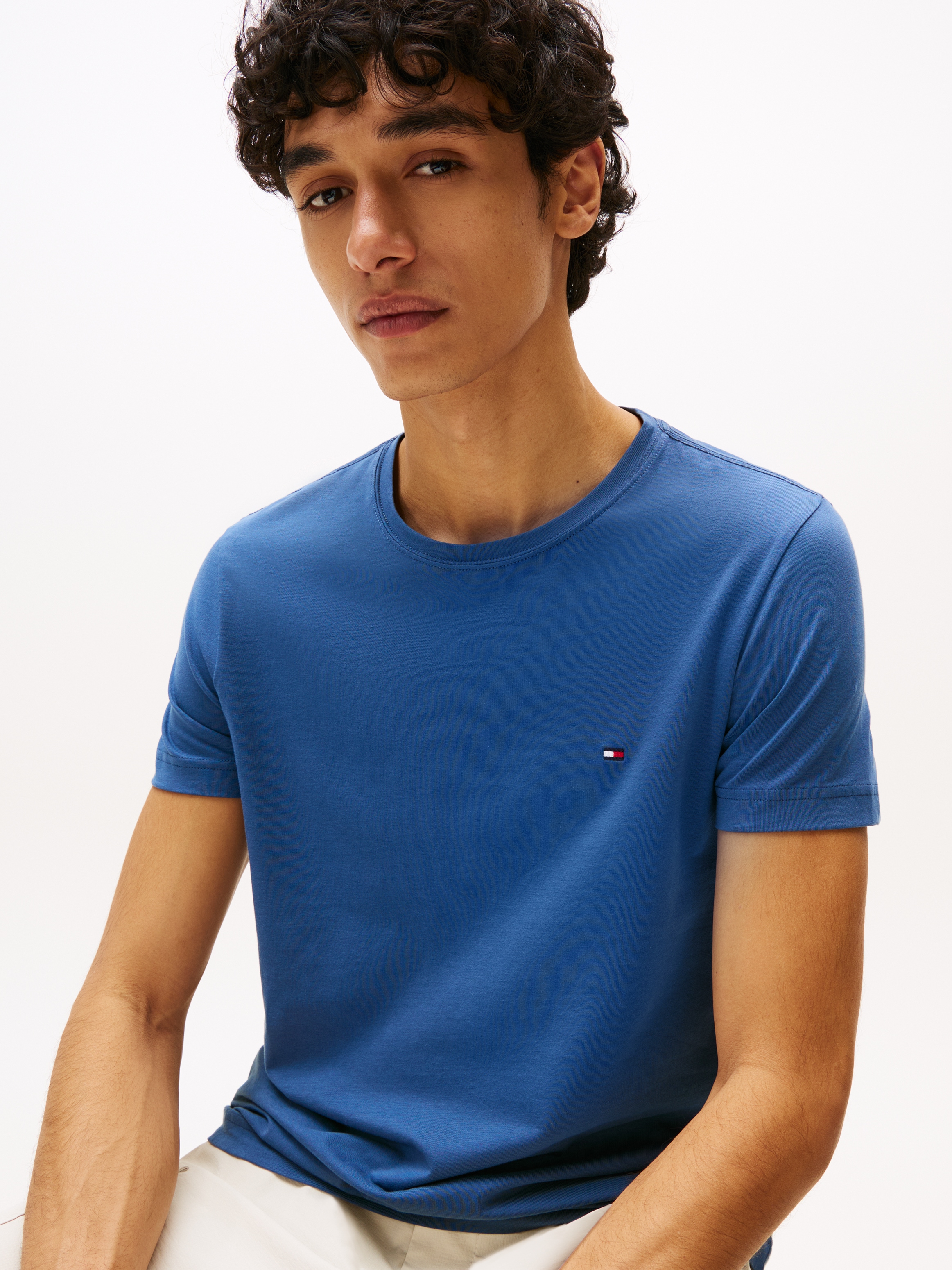 Tommy Hilfiger T-Shirt »STRETCH SLIM FIT TEE«, mit Rundhalsausschnitt