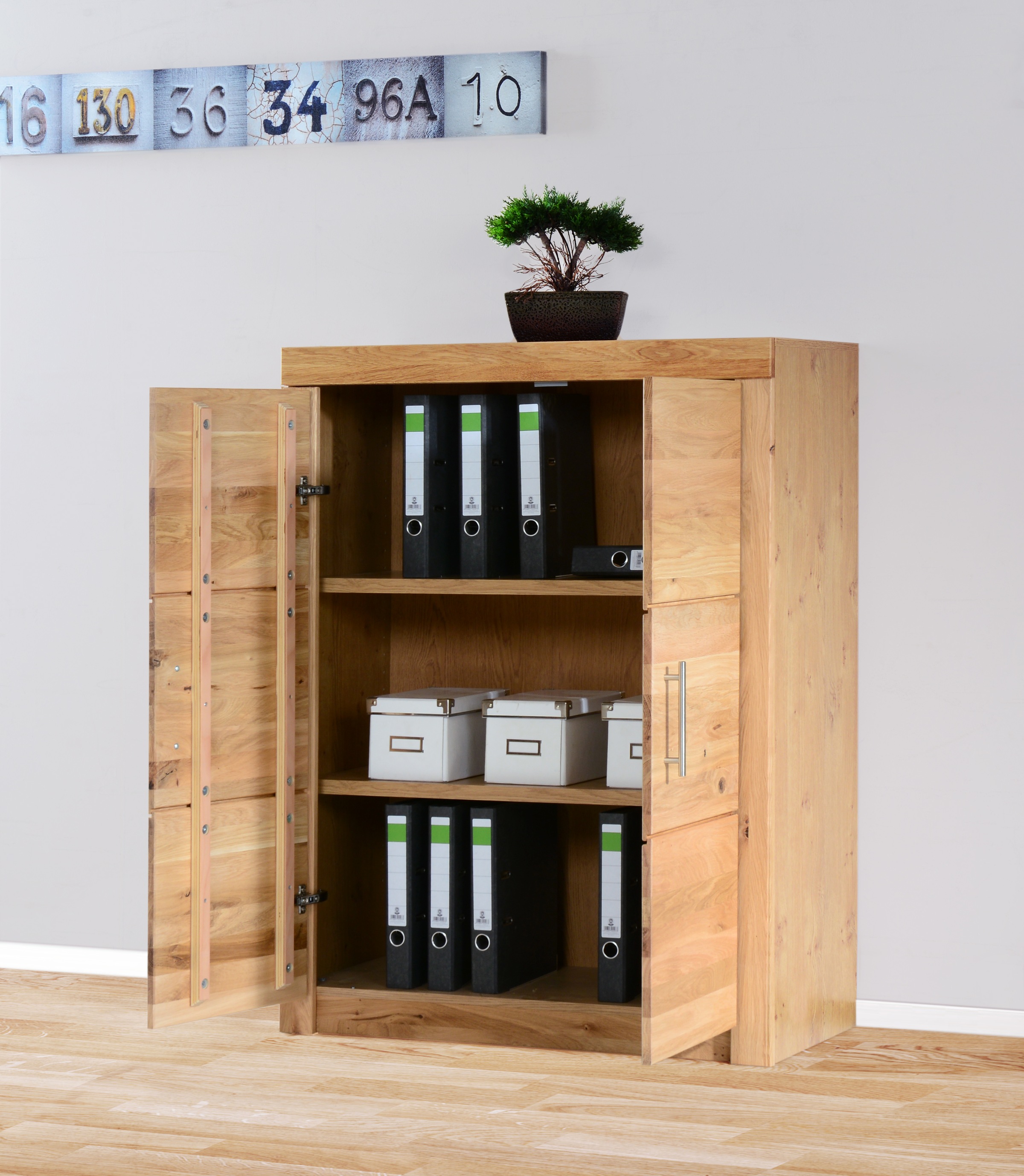 VOGL Möbelfabrik Aktenschrank »Toronto«, in 2 Breite, 3 Fächer, teilmassiv, Höhe 119 cm, Made in Germany