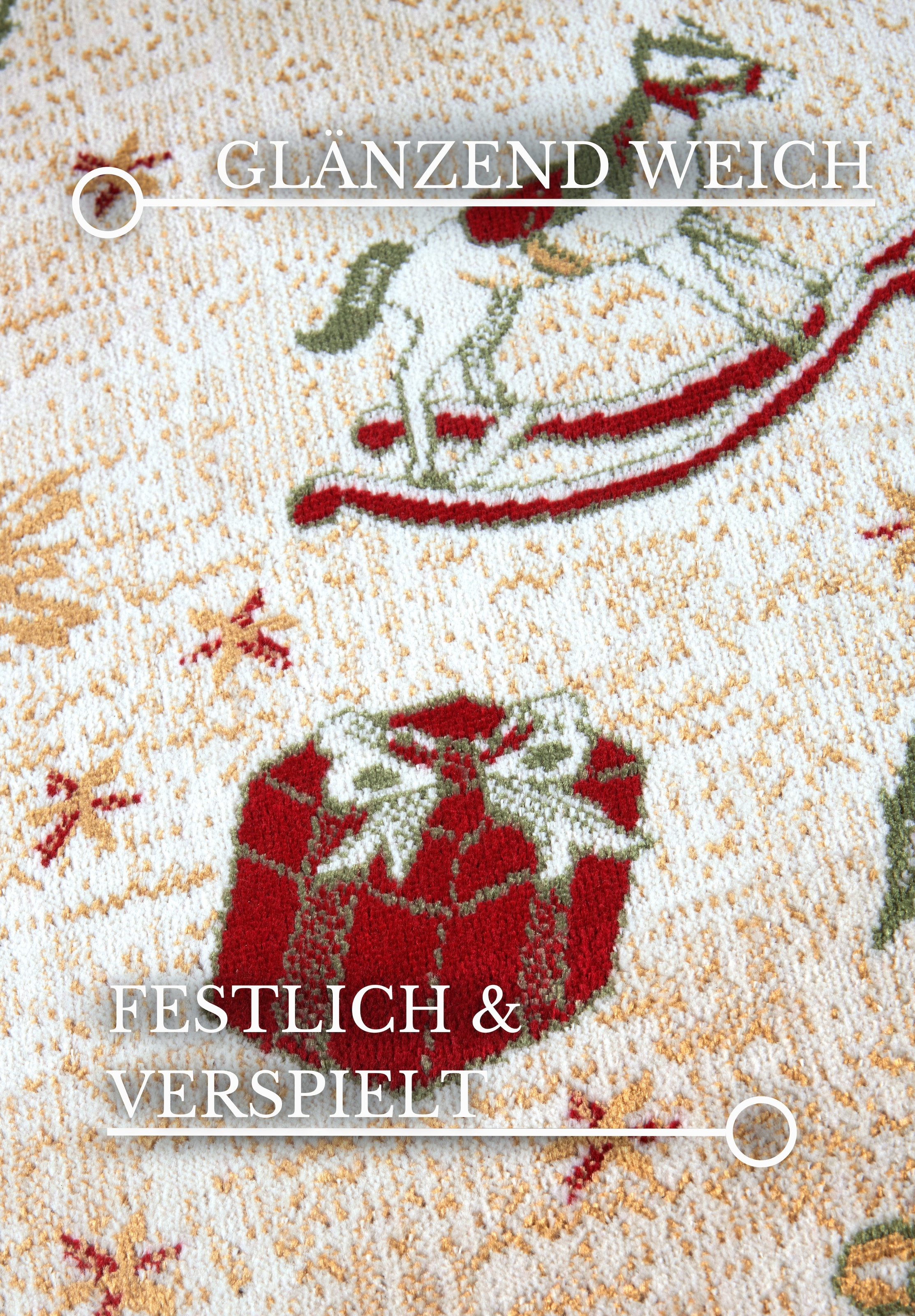 Villeroy & Boch Teppich »Nostalgic Shine Toy's Delight, eckig, rund und Läufer«, rechteckig, 6 mm Höhe, Weihnachten, Wohnzimmer, Flur, Geschenk, Toys Delight, Dekoration