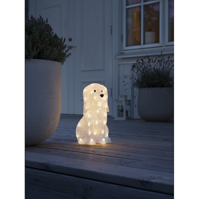 Dioden »Acryl KONSTSMIDE bei LED 40 weiße sitzend, aussen«, Hund warm Dekofigur OTTO Weihnachtsdeko