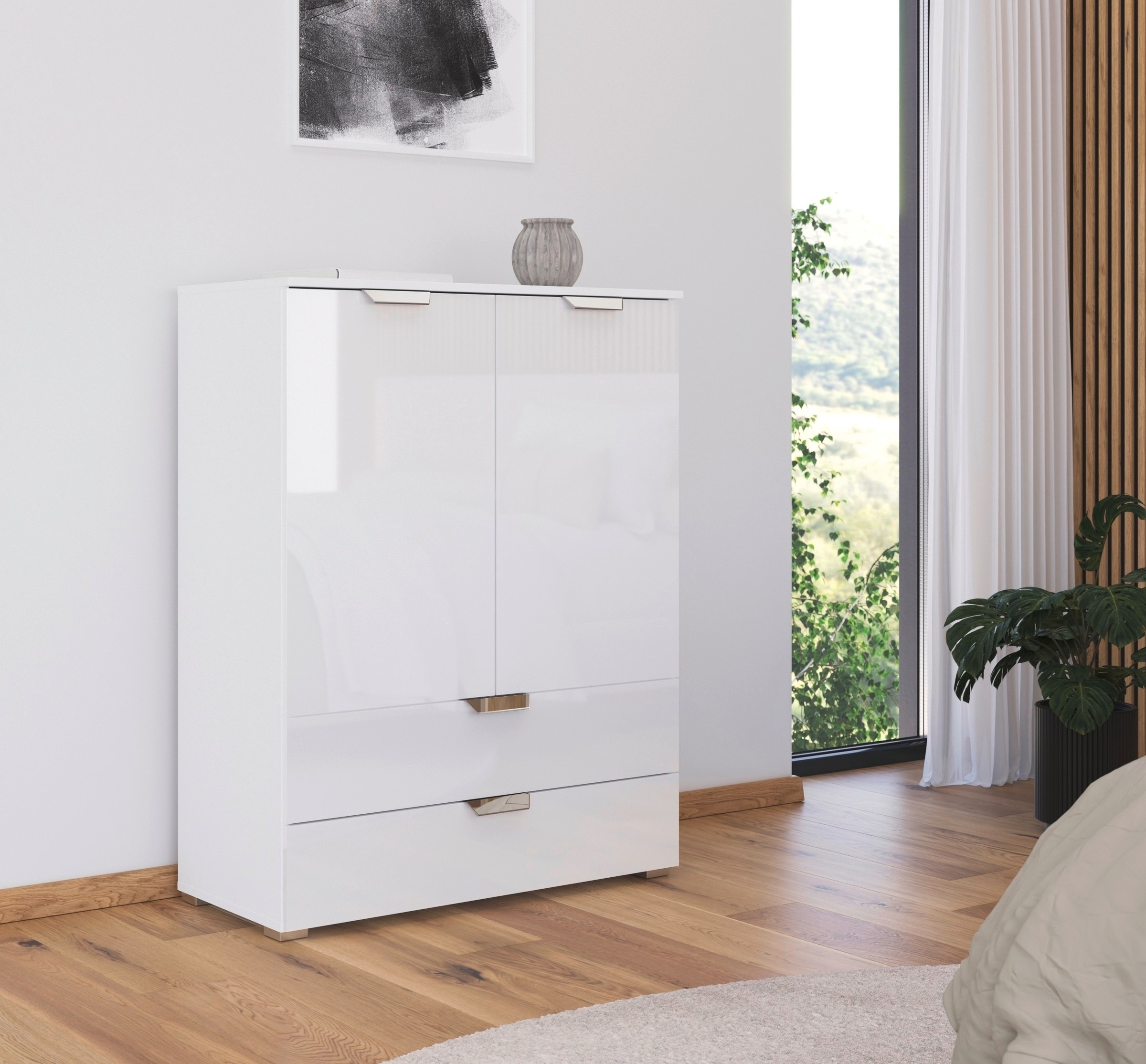 rauch Hochkommode »Glamour by Aditio«, mit Hochglanzfront, 2 Schubladen mit Softclose-Funktion