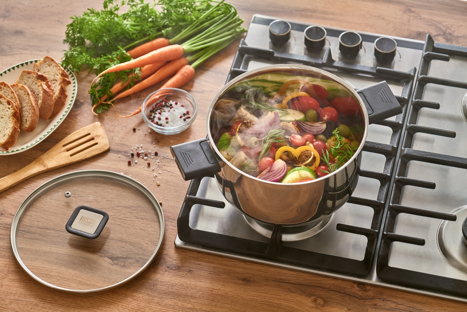 RESTO Kitchenware Kochtopf »Anser, energiesparend und spülmaschinenfest, im Geschenkkarton« 2 Stk. tlg. Edelstahl 18/10