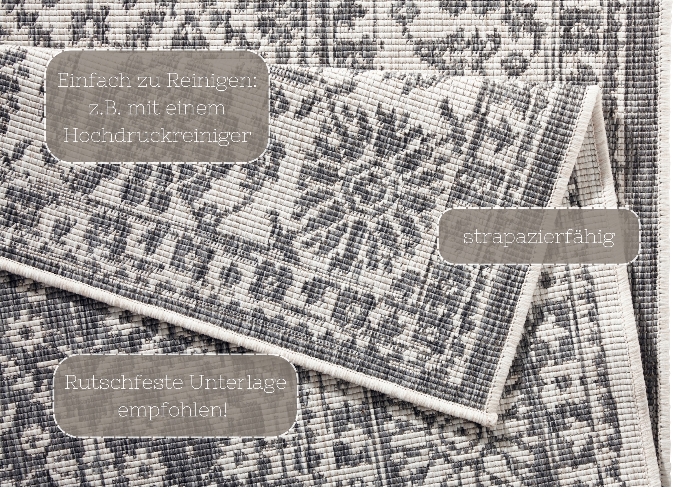 NORTHRUGS Teppich »Curacao«, rechteckig, 5 mm Höhe, In-& Outdoor, Läufer, Wetterfest, Balkon, Wohnzimmer, Wasserfest