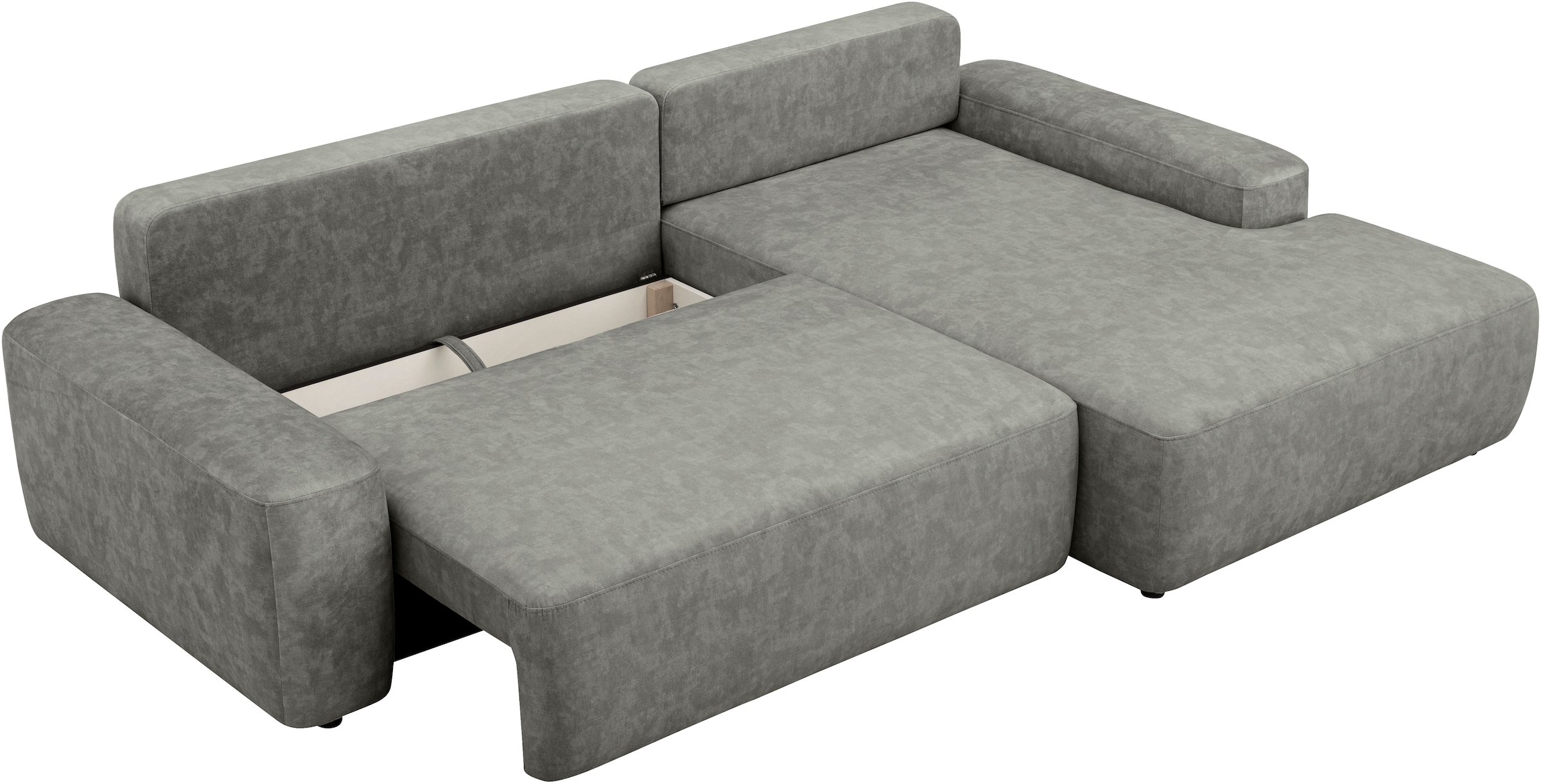 INOSIGN Ecksofa »TORGE (264cm), Schlafsofa in Cord, Samtvelours o Struktur fein, L-Form«, Schlaffunktion, Bettkasten, Liegefläche: 125/210 cm