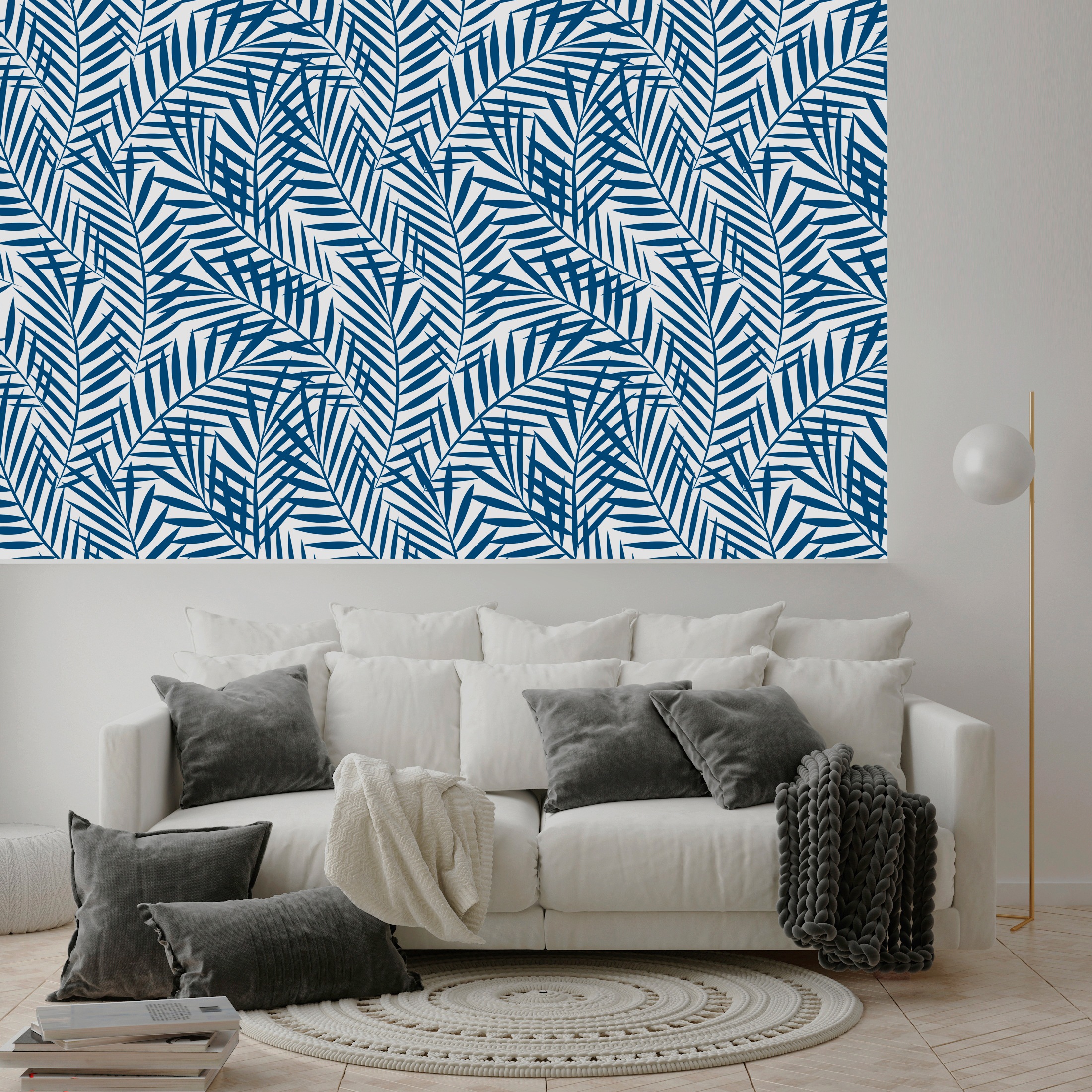 queence Vinyltapete »Kennedy« Motiv | bedruckt | botanisch | floral | gemustert | natürlich glatt 90x250cm, selbstklebend, kinderleichte Anbringung, , Sticker