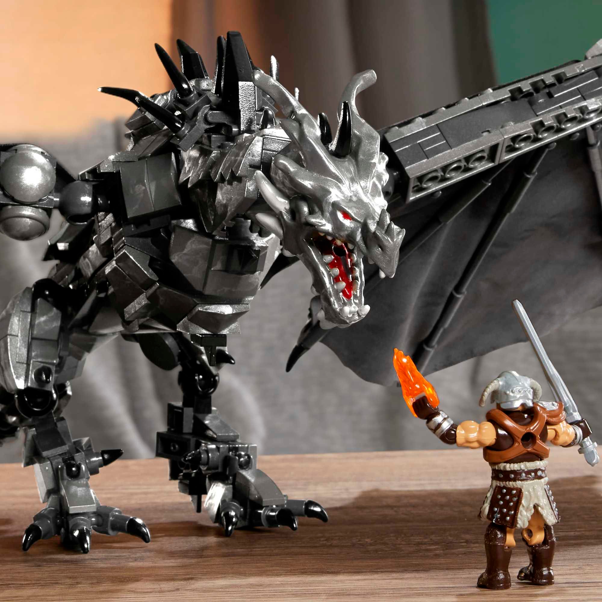 MEGA Konstruktions-Spielset »Skyrim Alduin der Weltenfresser Bausatz mit Actionfigur«, Bausatz