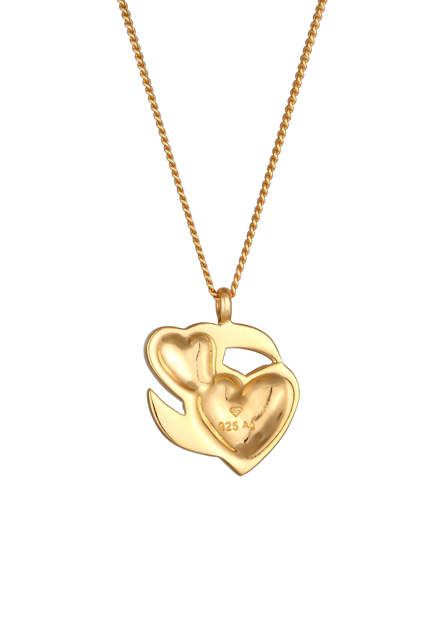 Elli Kette mit Anhänger »Halskette Emoji Herz Emaille Rosa 925 Sterling Silber«
