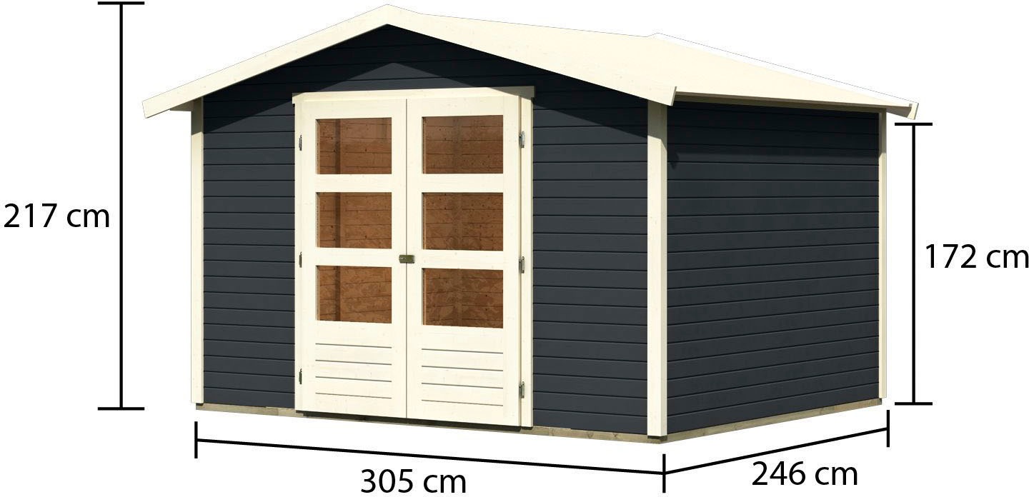 Karibu Gartenhaus »Carlberg 5«, naturbelassen oder anthrazit