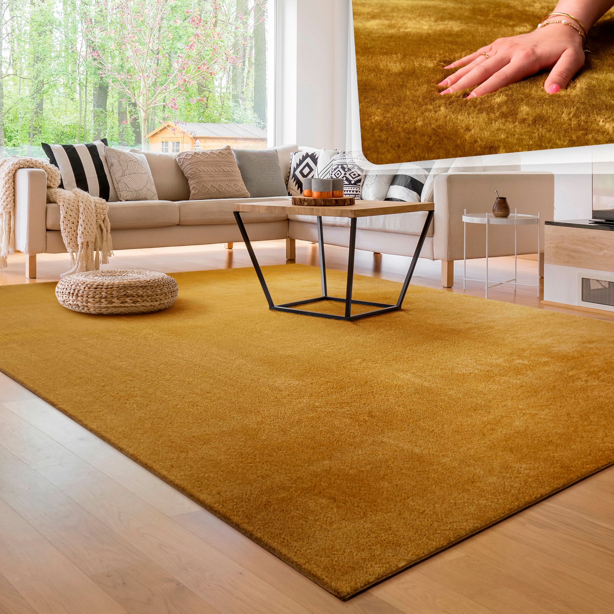 Paco Home Teppich erhältlich besonders waschbar, »Cadiz Online-Shop als Uni-Farben, auch OTTO im 630«, rechteckig, weich, Läufer