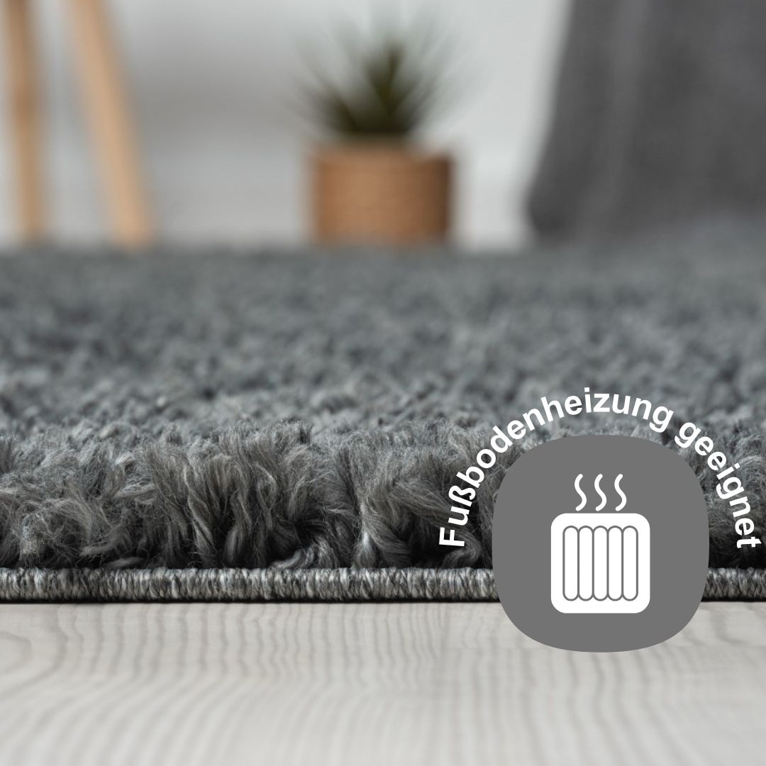 Myflair Möbel & Accessoires Hochflor-Teppich »My Shaggy«, rechteckig, 37 mm Höhe, Shaggy, Uni-Farben, leicht glänzend, Microfaser, extra flauschig