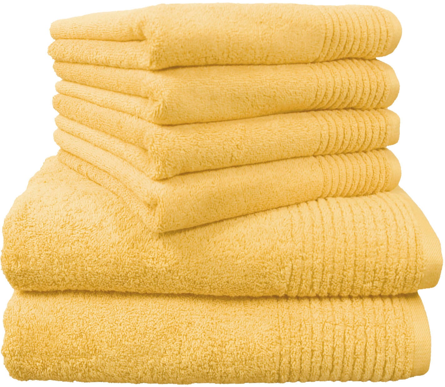 Dyckhoff Handtuch Set »Brillant« Set 6 Stk. Walkfrottee mit Streifenbordüre;4 Handtücher (50x100cm), 2 Duschtücher (70x140cm)