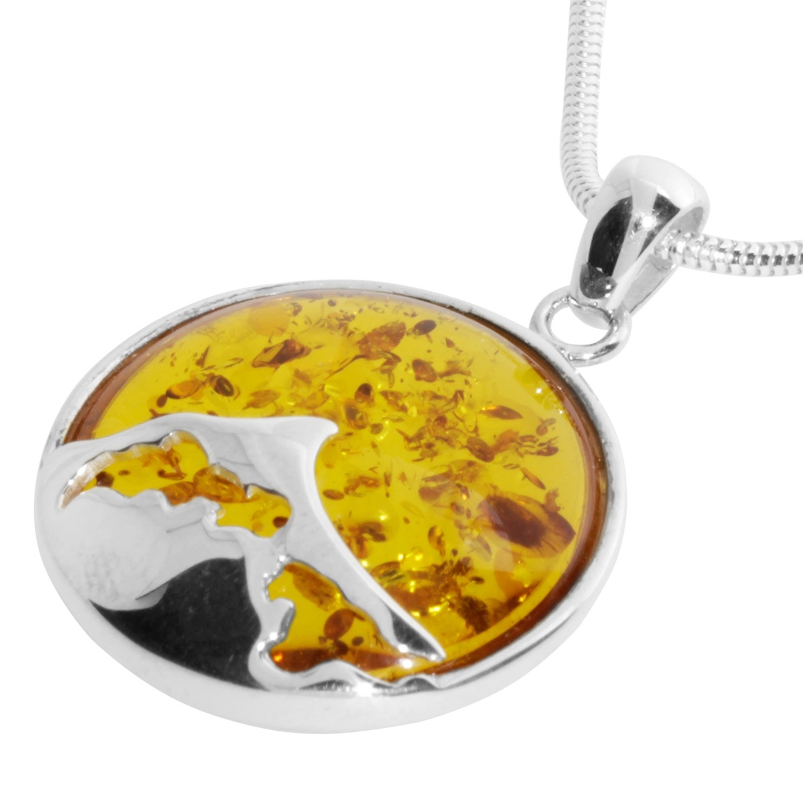 OSTSEE-SCHMUCK Kette mit Anhänger »- Fischland-Darß-Zingst 25 mm - Silber 925/000 - Bernstein«