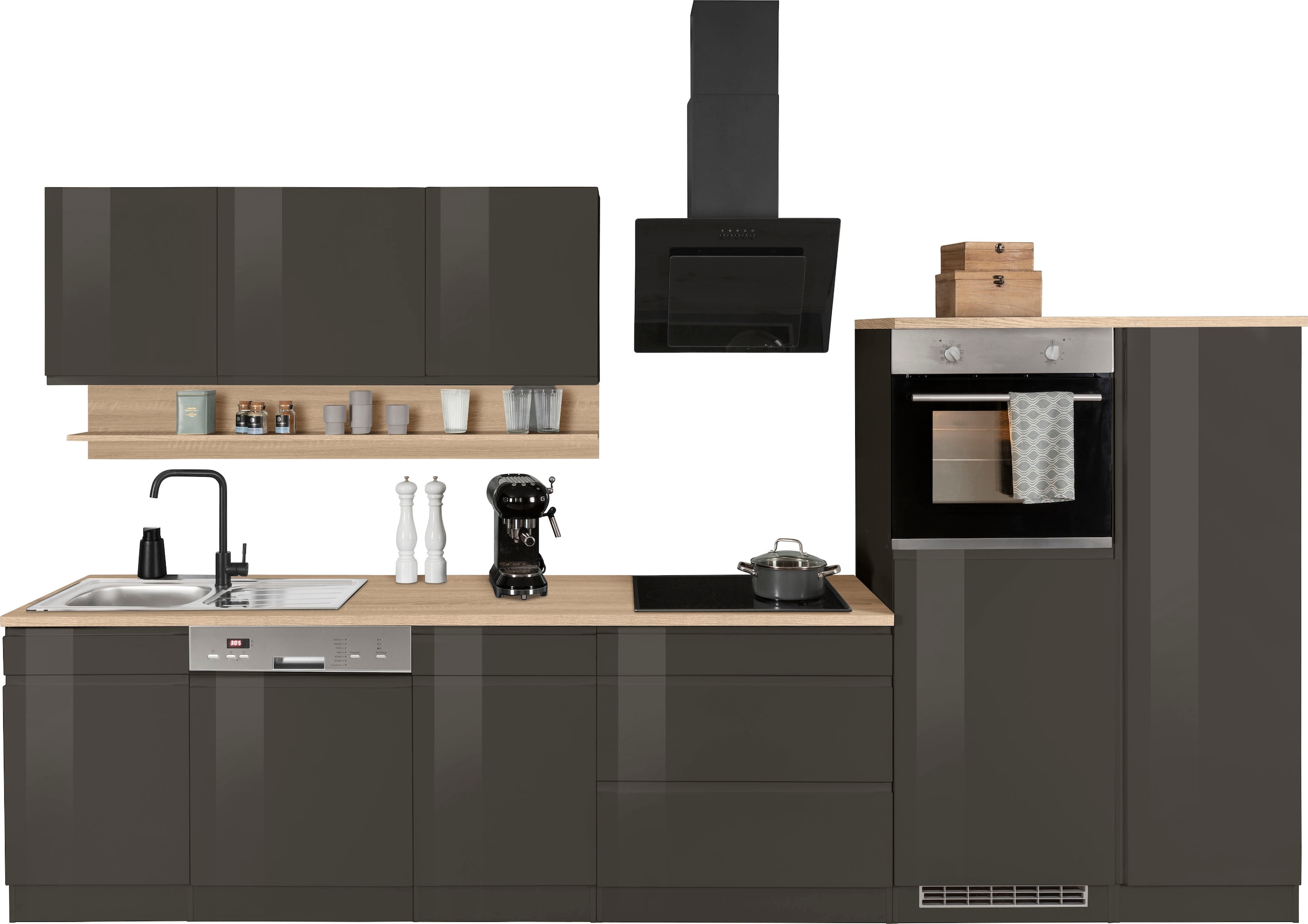 KOCHSTATION Küchenzeile »KS-Virginia«, Breite 350 cm, ohne E-Geräte
