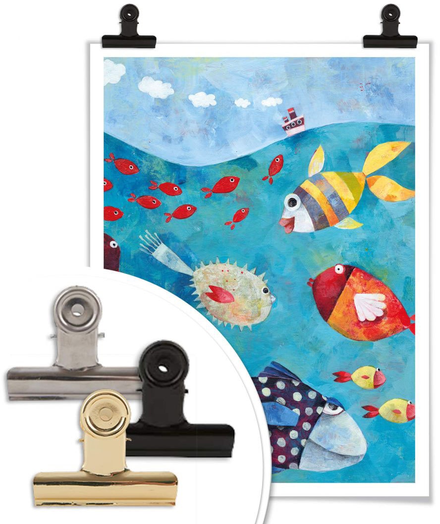 Wandposter Poster, St.), Wandbild, Online Fisch & Shop (1 Poster Meer«, Wall-Art OTTO »Märchen Fische im Wandbilder im Meeresfrüchte, Bild,