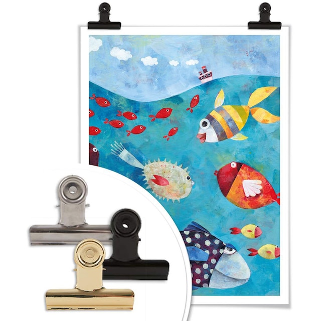 Wall-Art Poster »Märchen Wandbilder Fische im Meer«, Fisch & Meeresfrüchte,  (1 St.), Poster, Wandbild, Bild, Wandposter im OTTO Online Shop