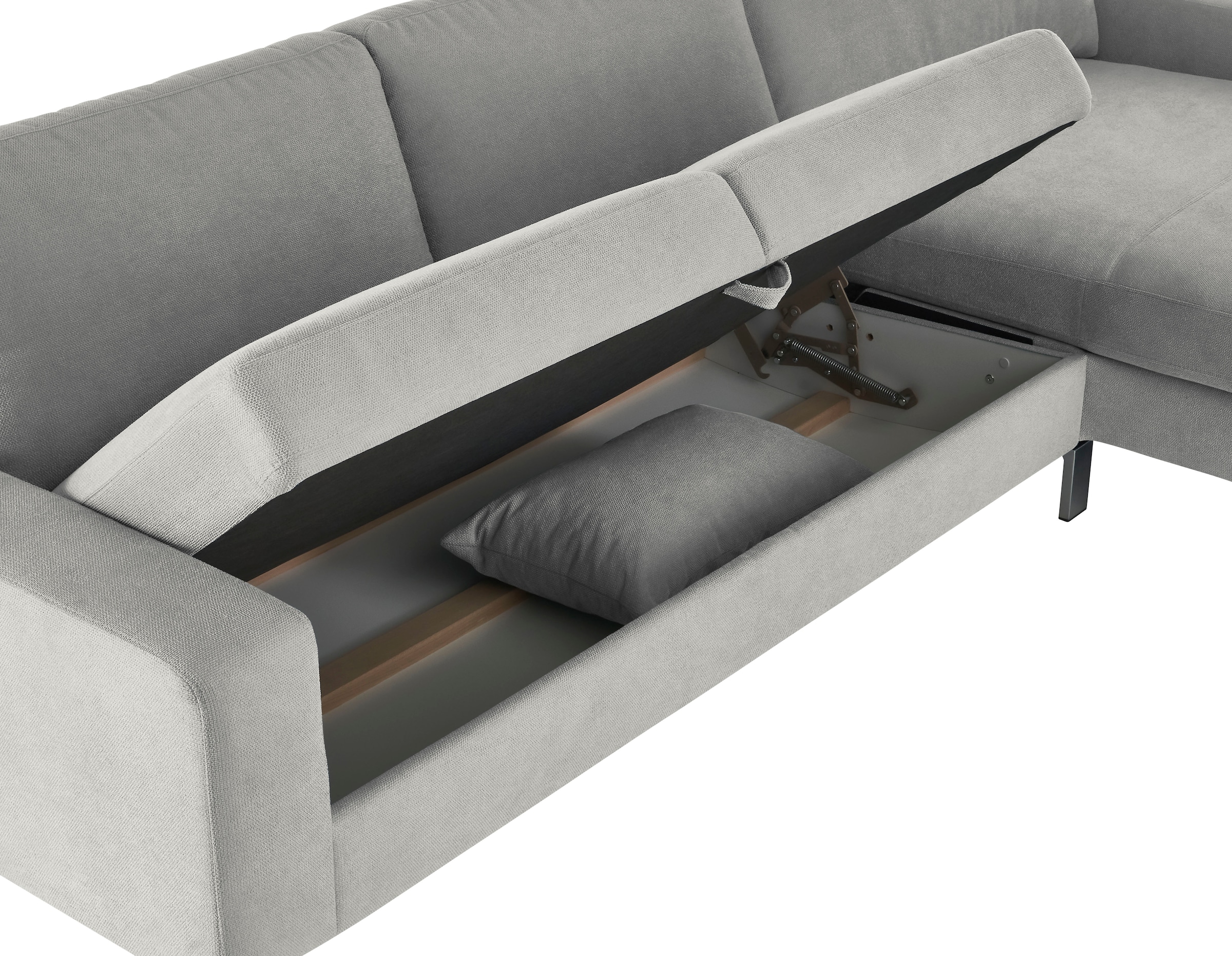 3C Candy Ecksofa »Lecce, wahlweise PUR-Schaumstoff oder Tonnentaschenfederkern« Bett im 2,5-Sitzer, teilmotorische Schlaffunktion im Longchair, L-Form