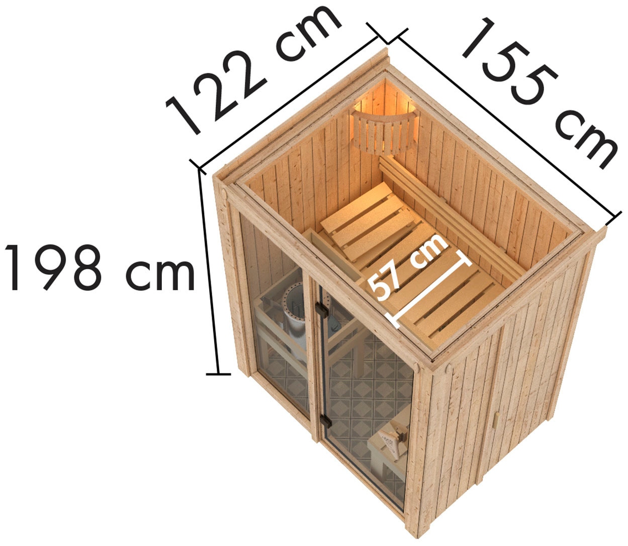 Karibu Sauna »Alani 1« Ofen 3,6 kW Bio-Ofen externe Strg. easy