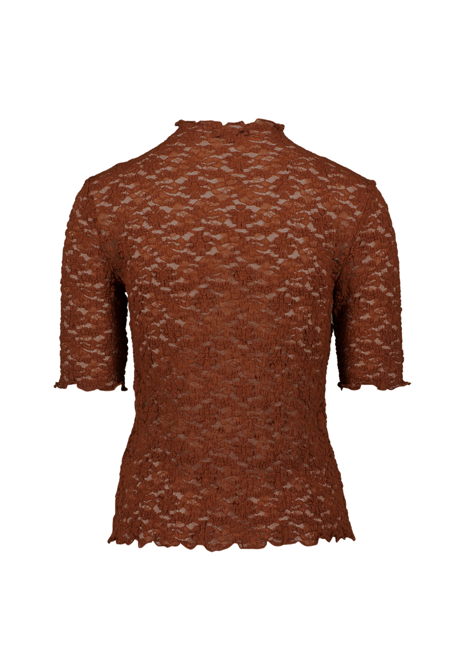 Zero Kurzarmshirt »Spitzenshirt mit Stehkragen«